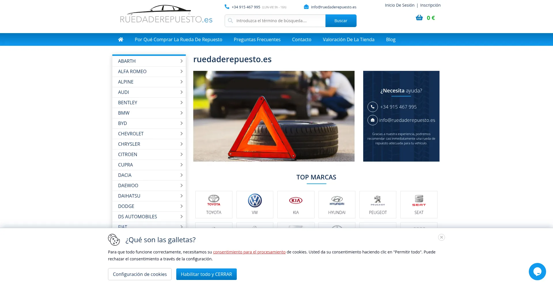 Website screenshot of Ruedaderepuesto.es
