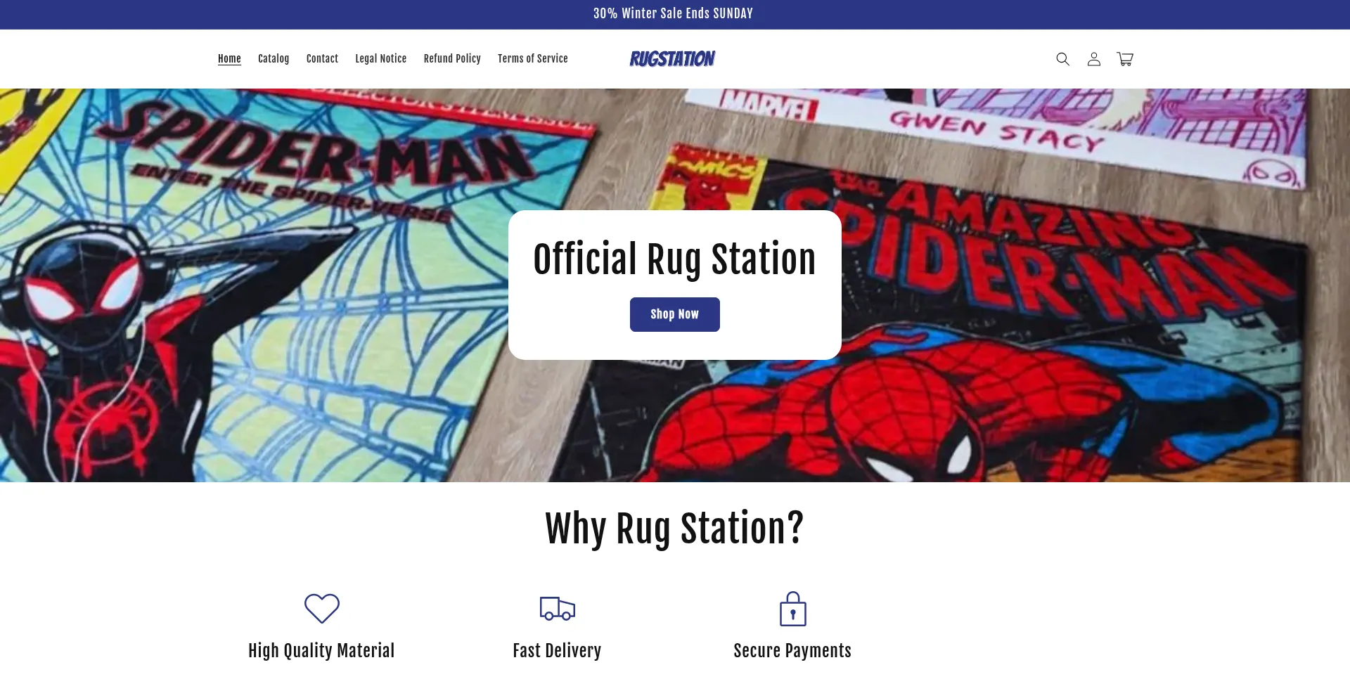 Website screenshot of Rugstation.store