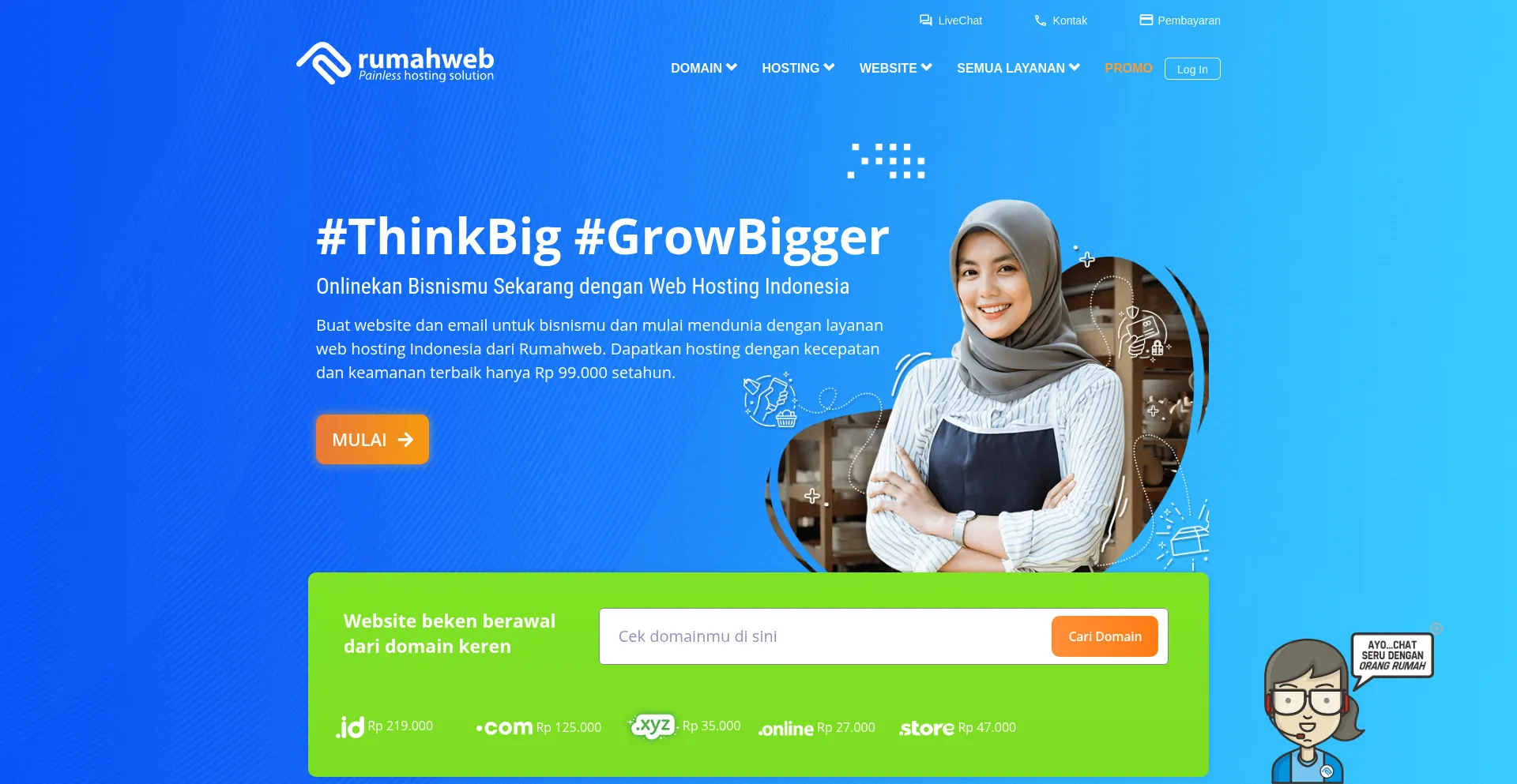 Website screenshot of Rumahweb.com