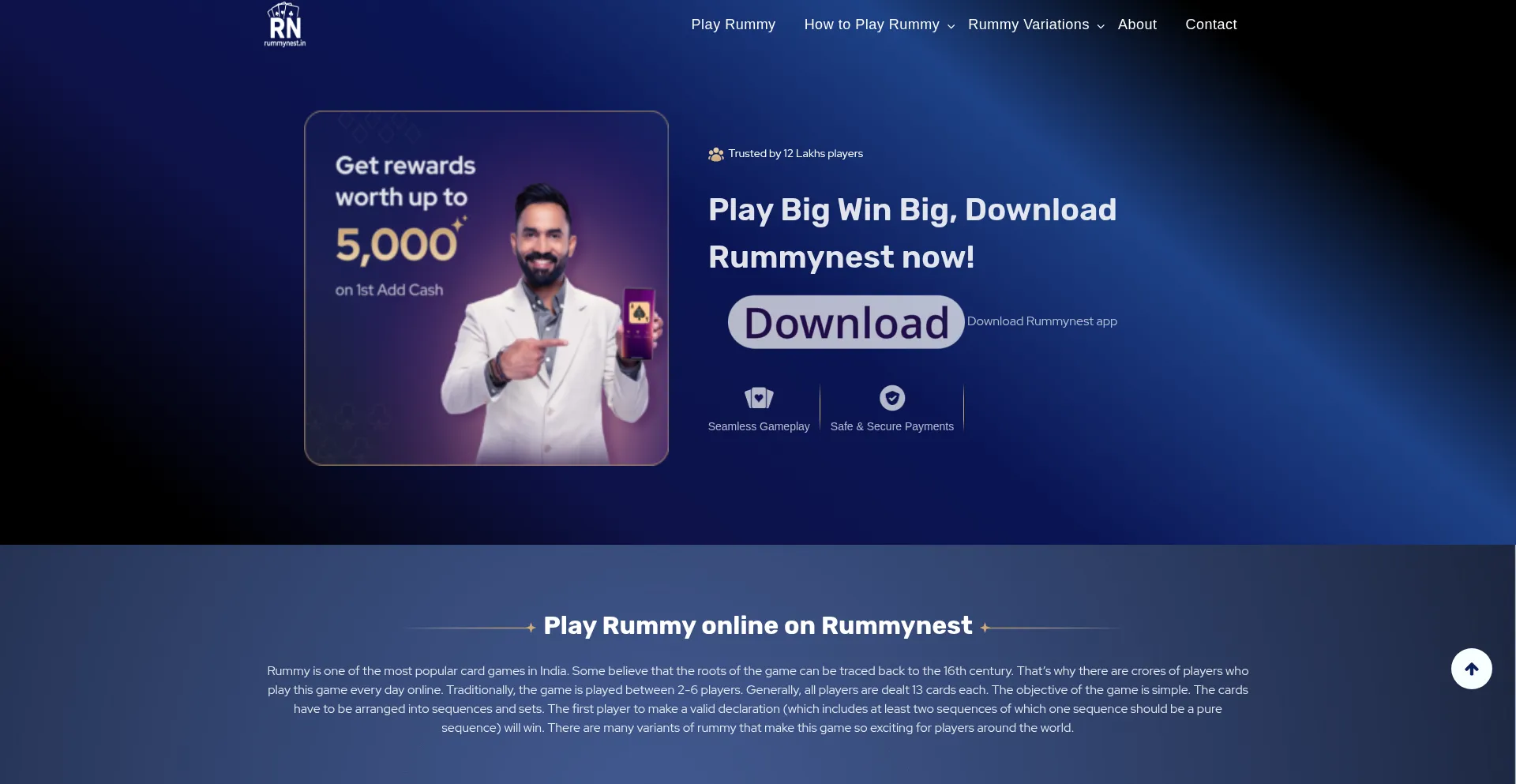 Website screenshot of Rummynest.in