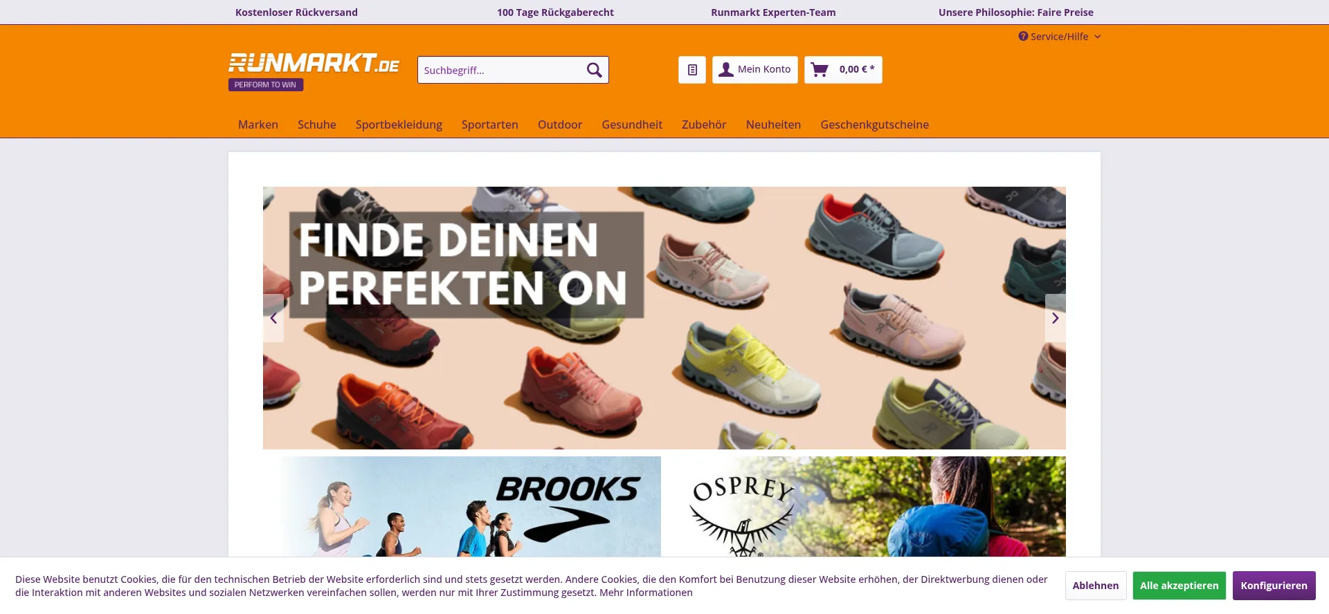 Website screenshot of Runmarkt.de