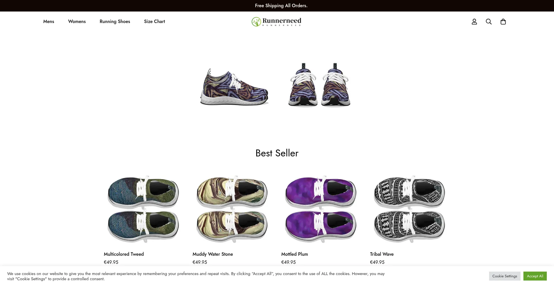 Website screenshot of Runnerneed.eu
