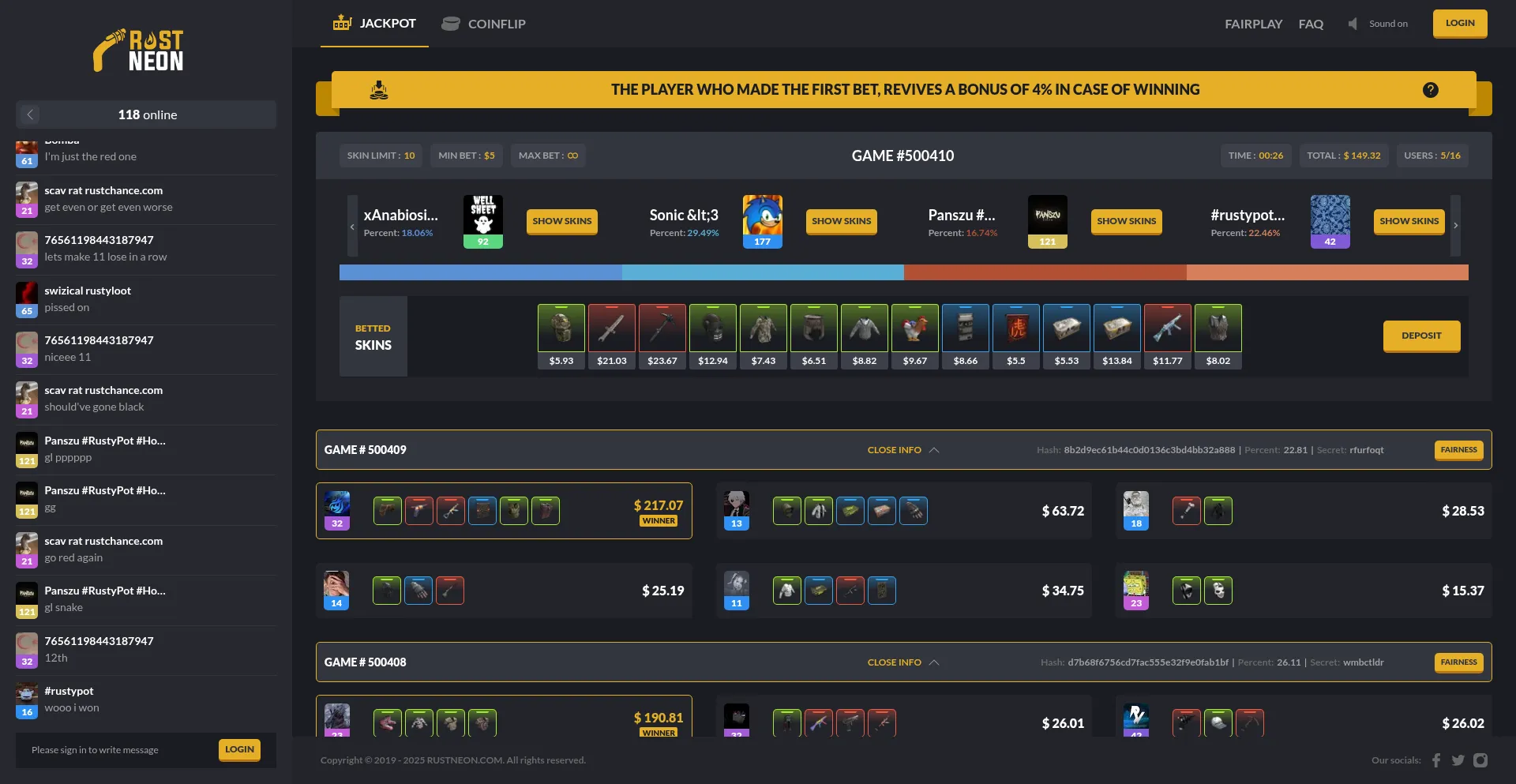 Website screenshot of Rustneon.com