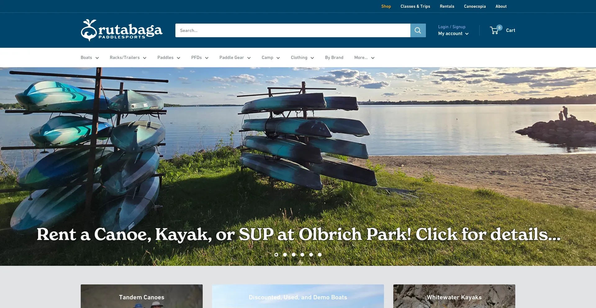 Website screenshot of Rutabagashop.com