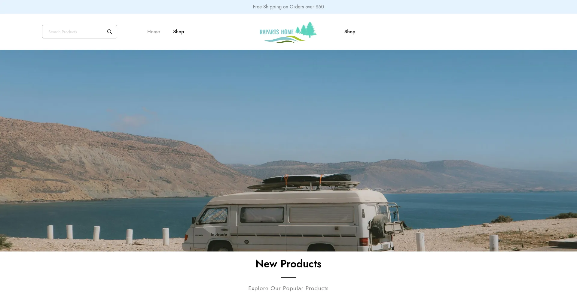 Website screenshot of Rvpartshome.com
