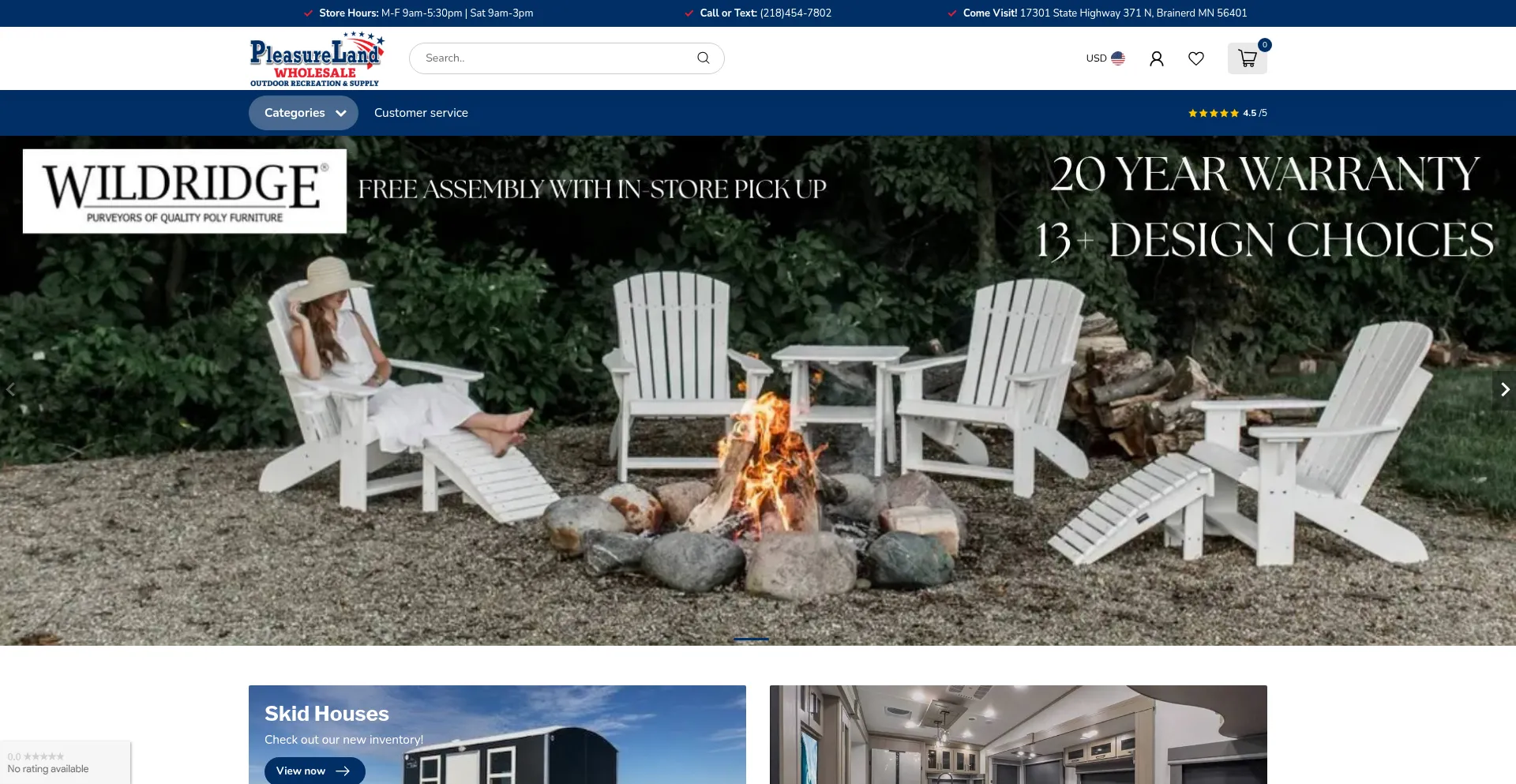 Website screenshot of Rvsurplusparts.net