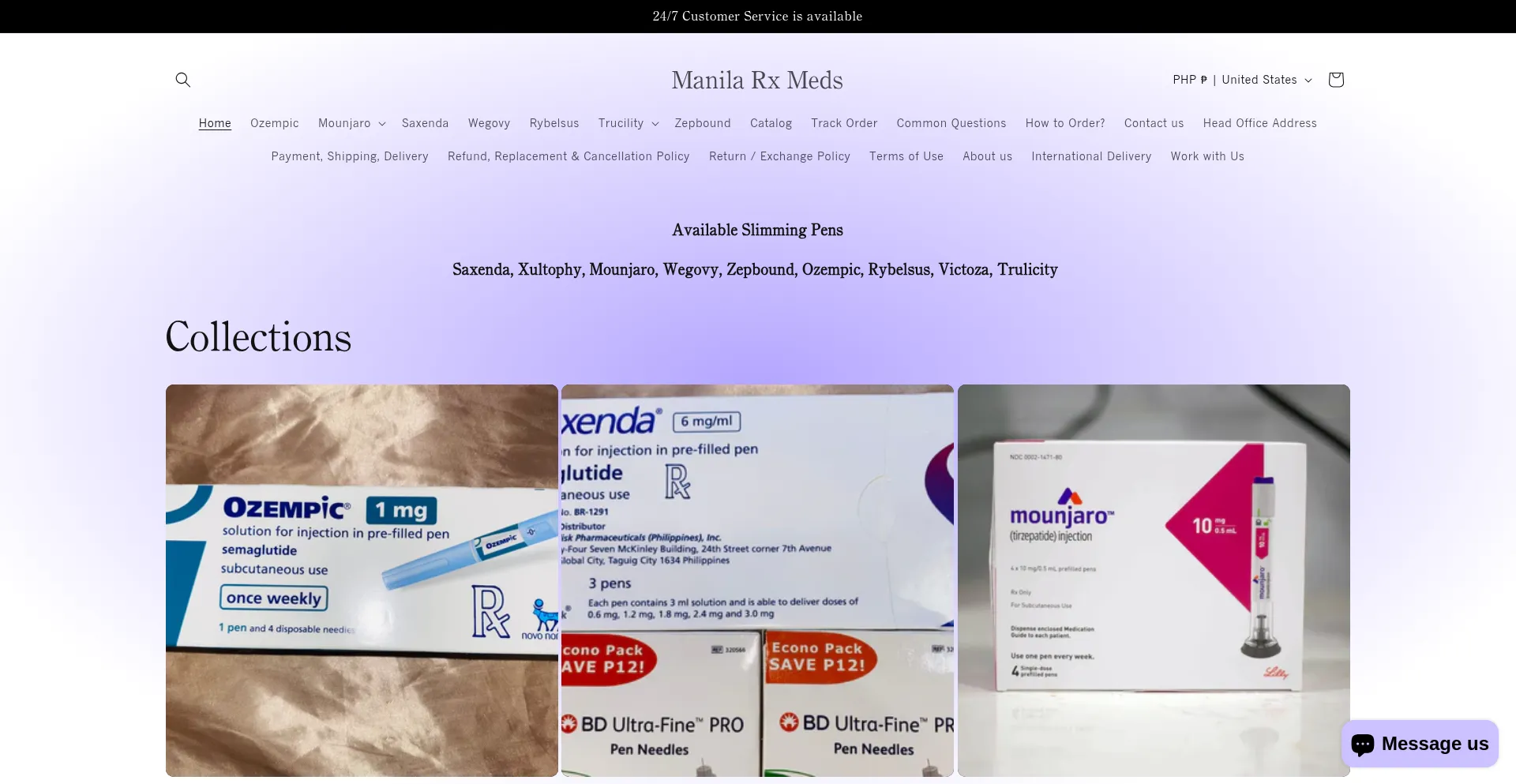 Website screenshot of Rxlistph.com