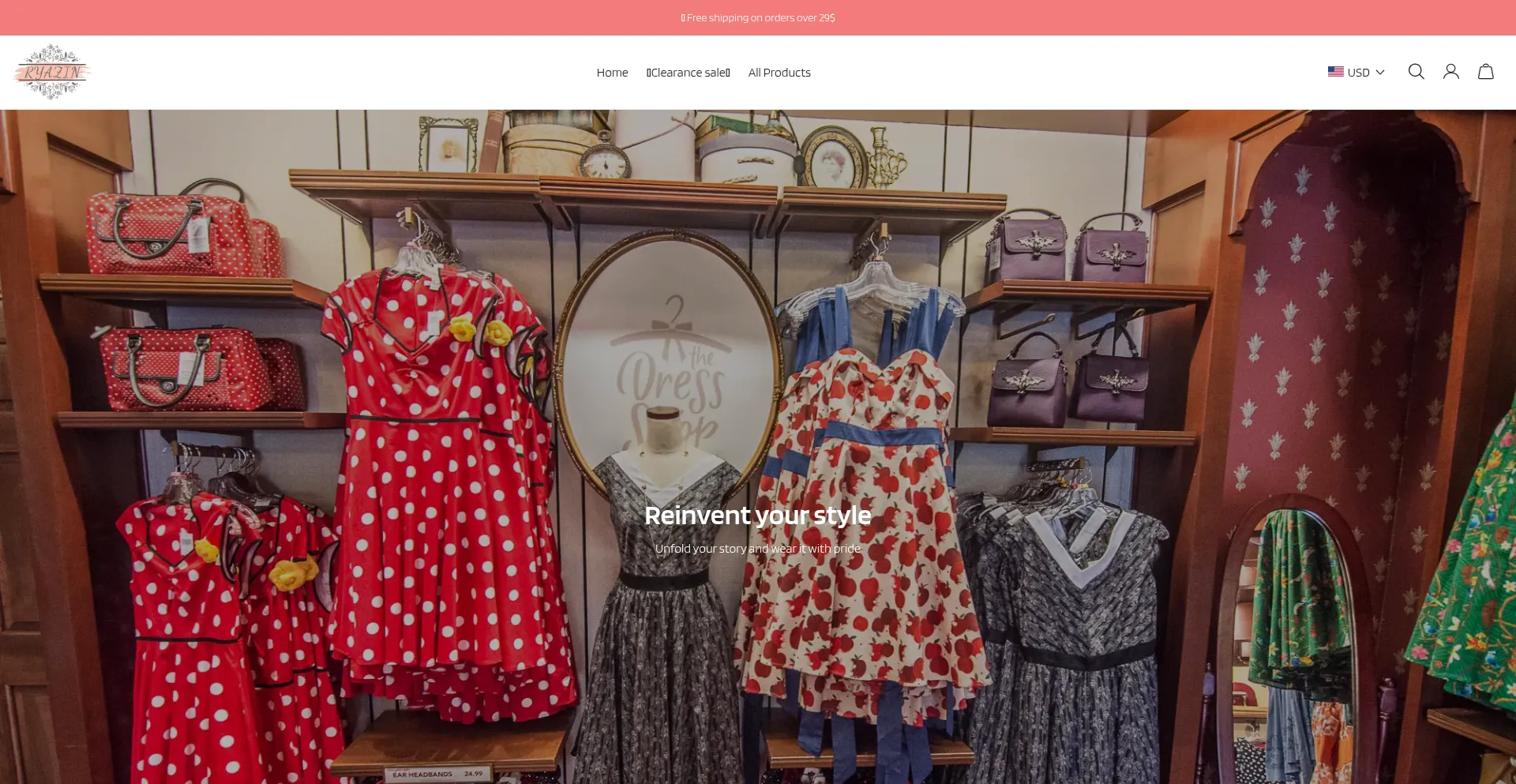 Website screenshot of Ryazin.com