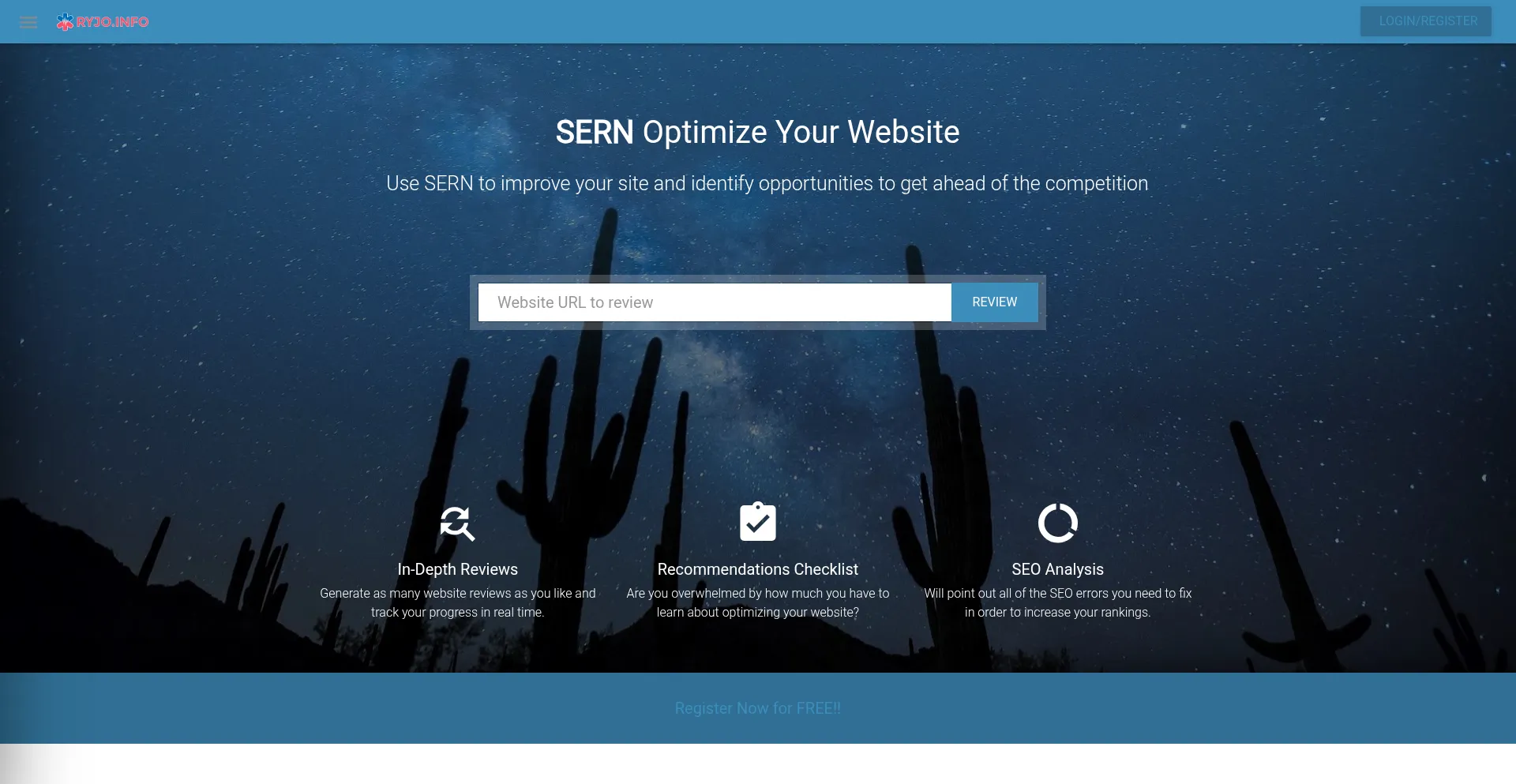 Website screenshot of Ryin.info