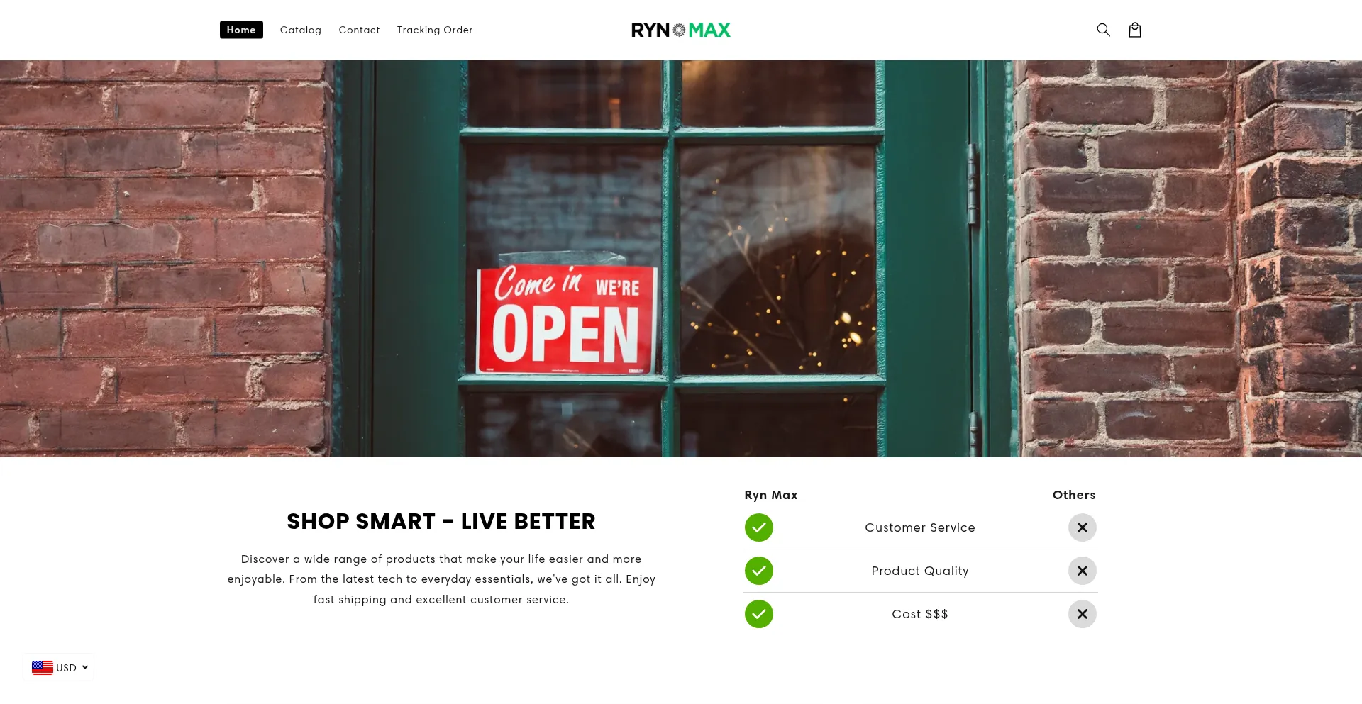 Website screenshot of Rynmax.com
