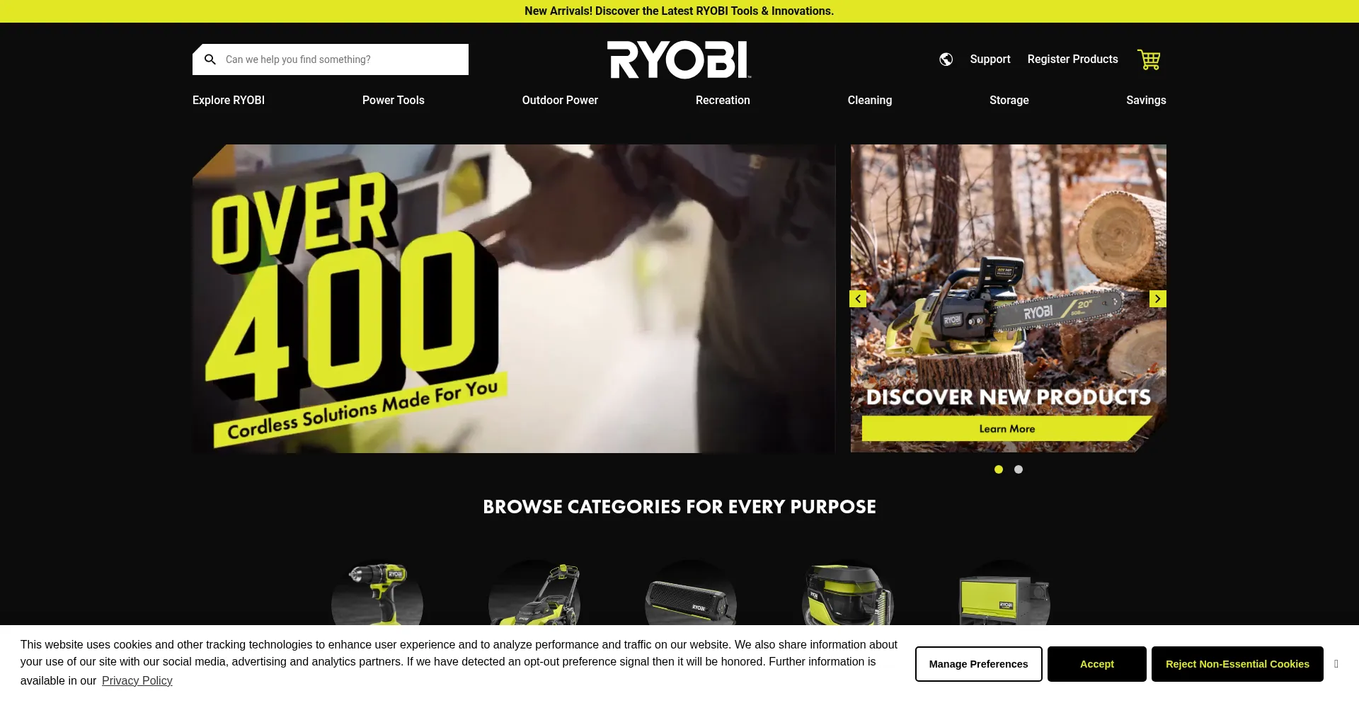 Ryobitools.com Screenshot