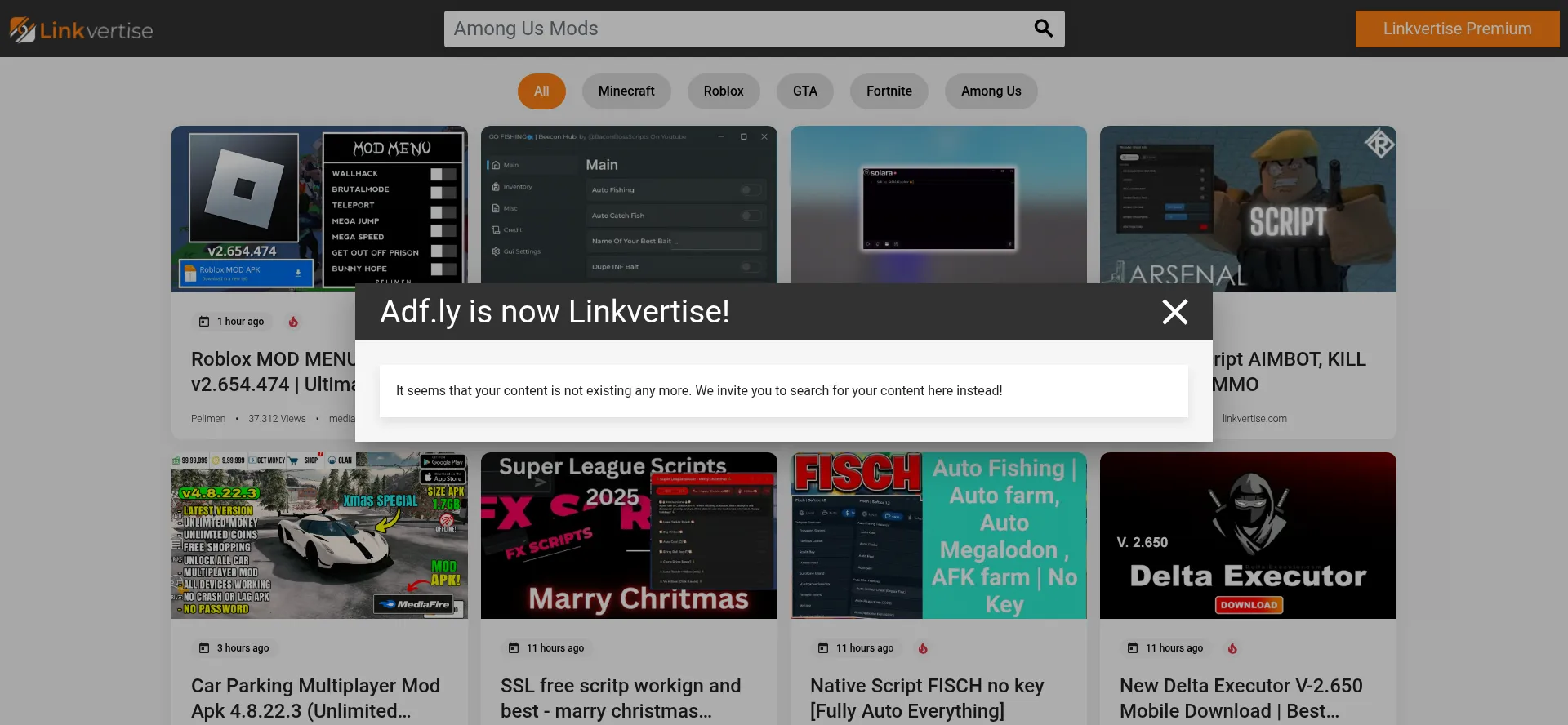 Website screenshot of S1-adfly.com