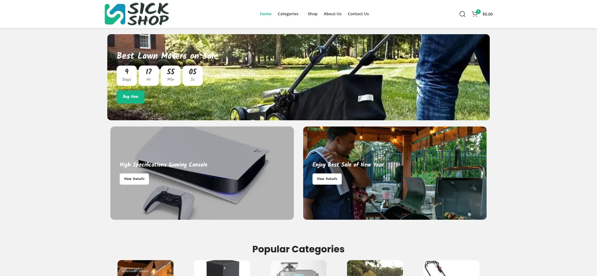 Website screenshot of S1ckshops.com