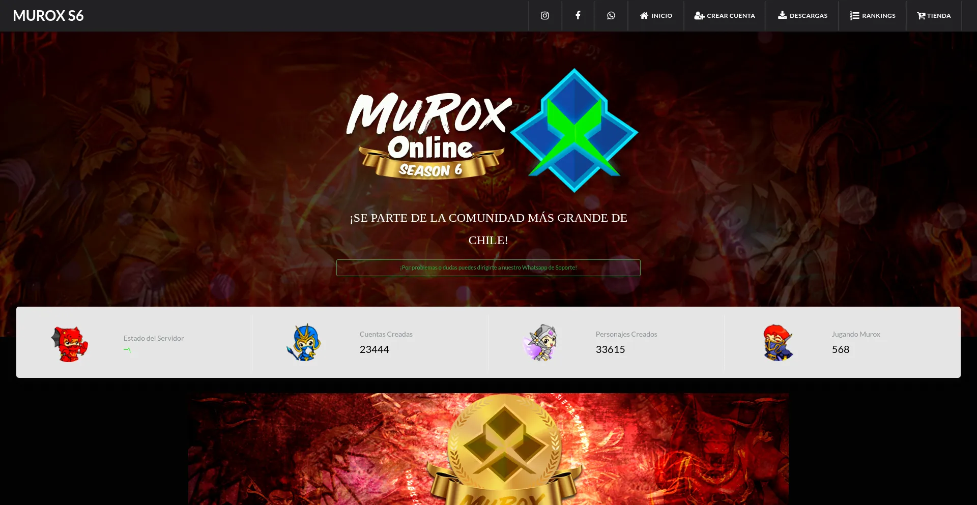 Website screenshot of S6.roxonline.cl