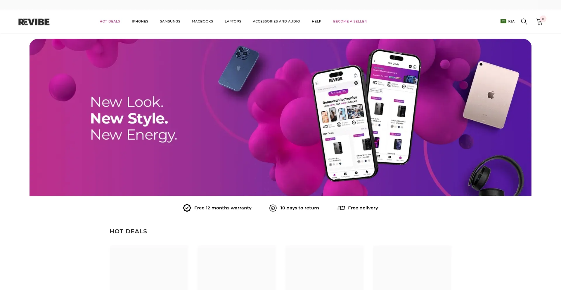 Website screenshot of Sa.revibe.me