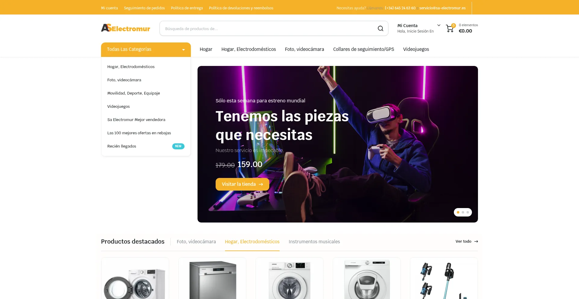 Website screenshot of Sa-electromur.es