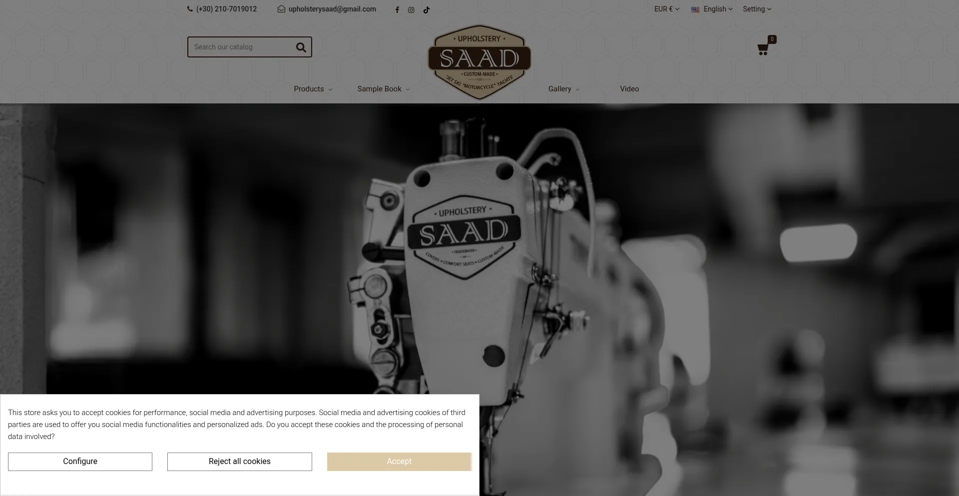 Website screenshot of Saad-covers.com