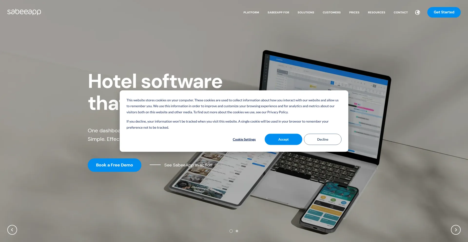 Website screenshot of Sabeeapp.com