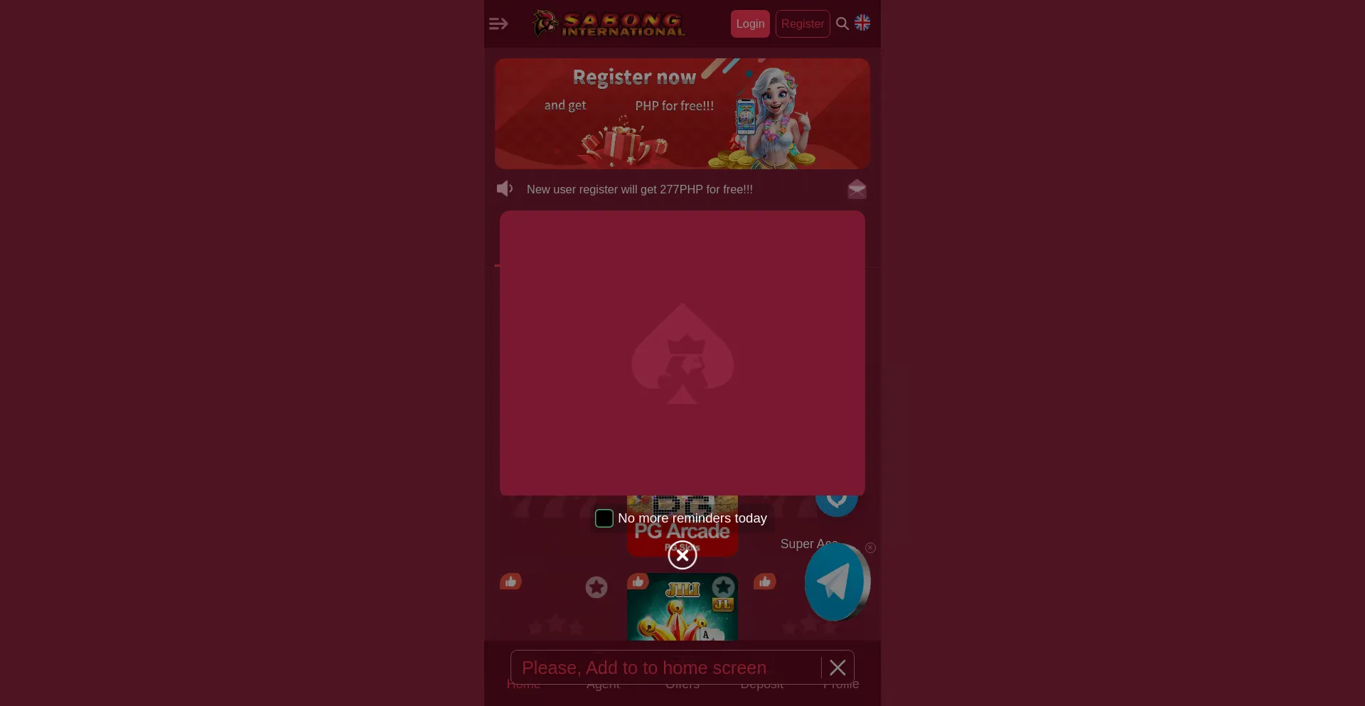 Website screenshot of Sabong1177.com