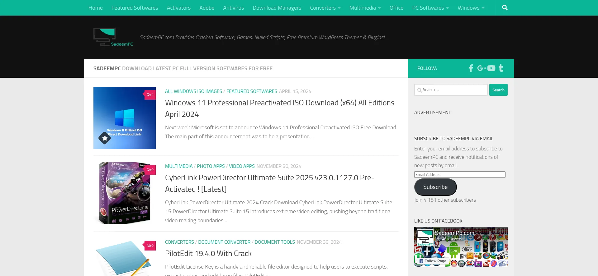 Website screenshot of Sadeempc.com