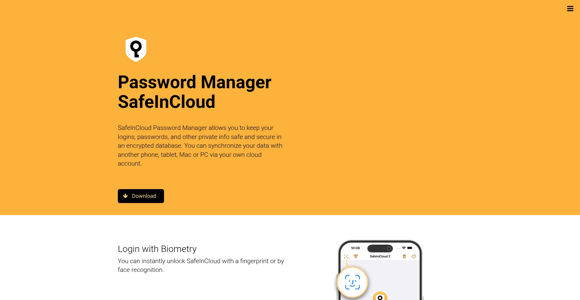 Website screenshot of Safe-in-cloud.com