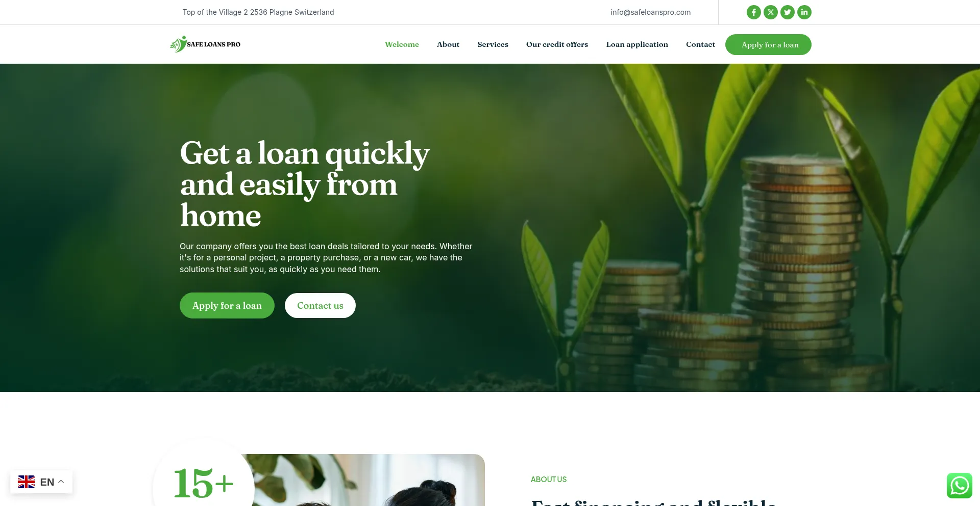 Website screenshot of Safeloanspro.com