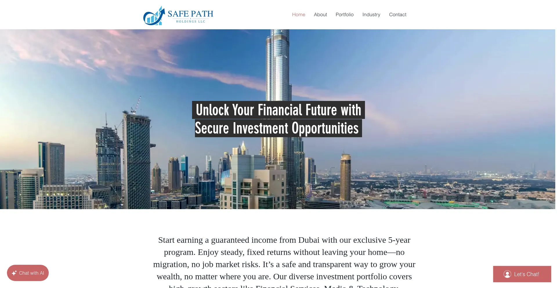 Website screenshot of Safepathllc.com