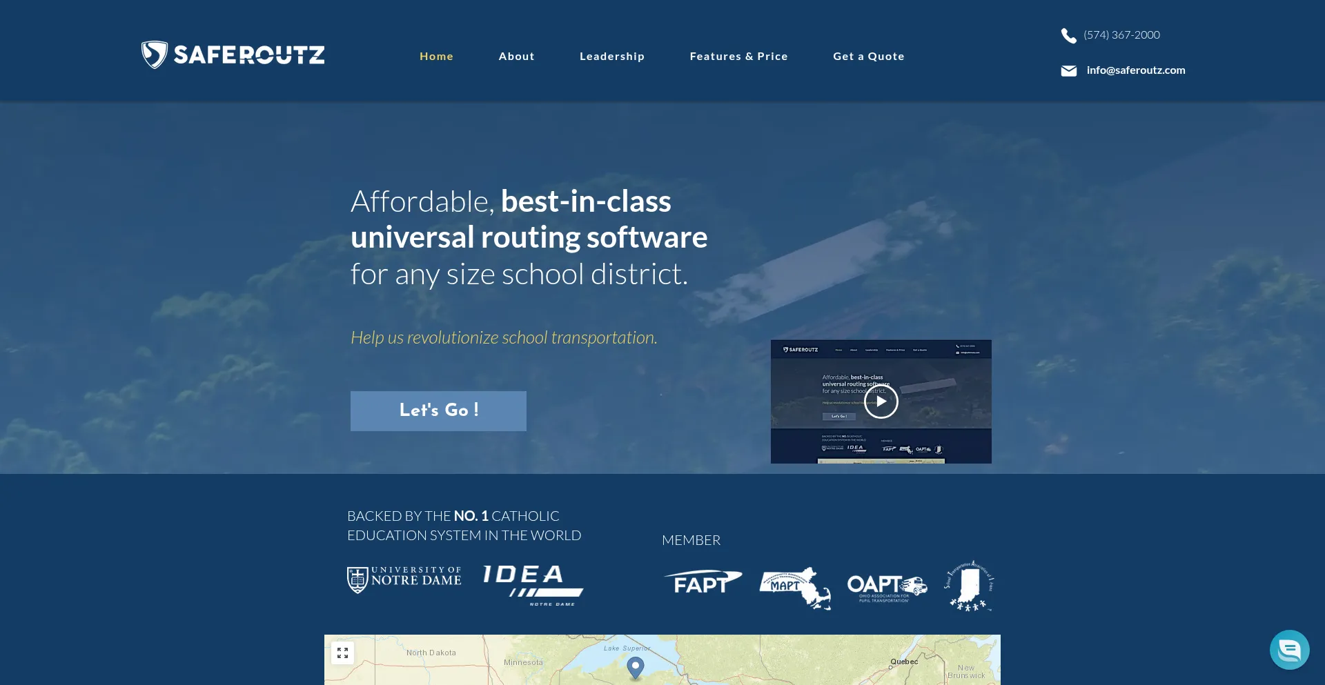 Website screenshot of Saferoutz.com