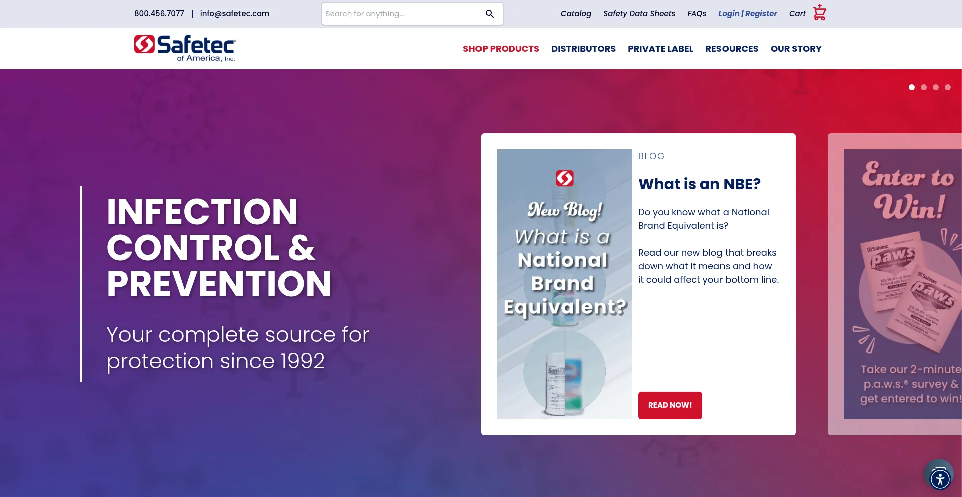 Website screenshot of Safetecofamerica.com