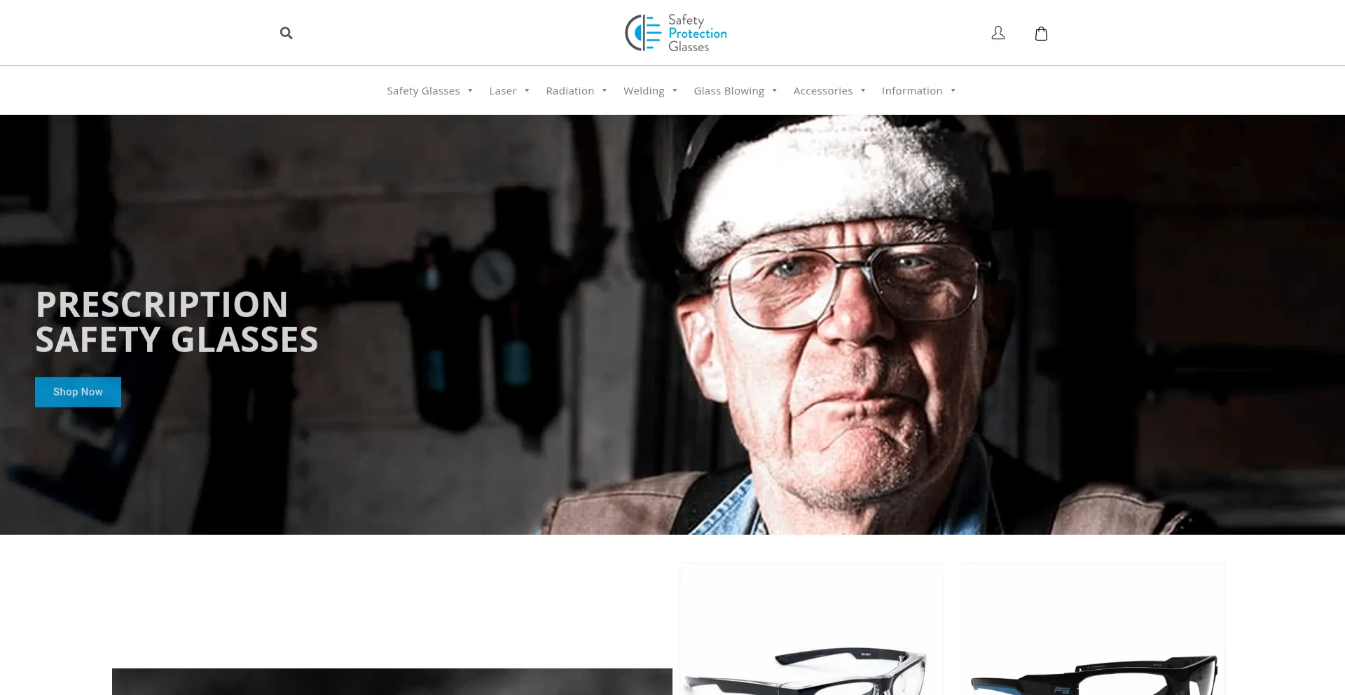 Website screenshot of Safetyprotectionglasses.com