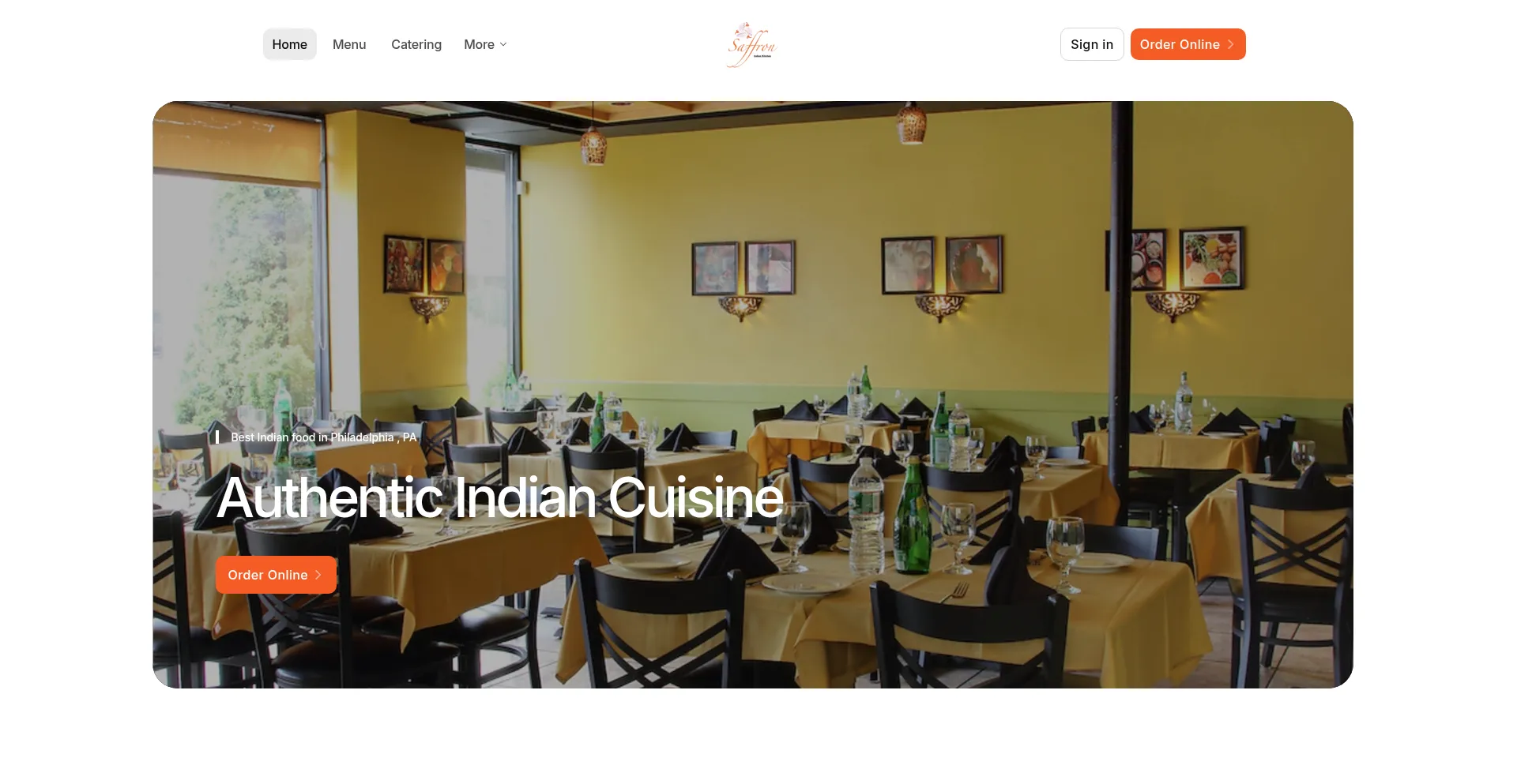 Website screenshot of Saffronofphilly.com