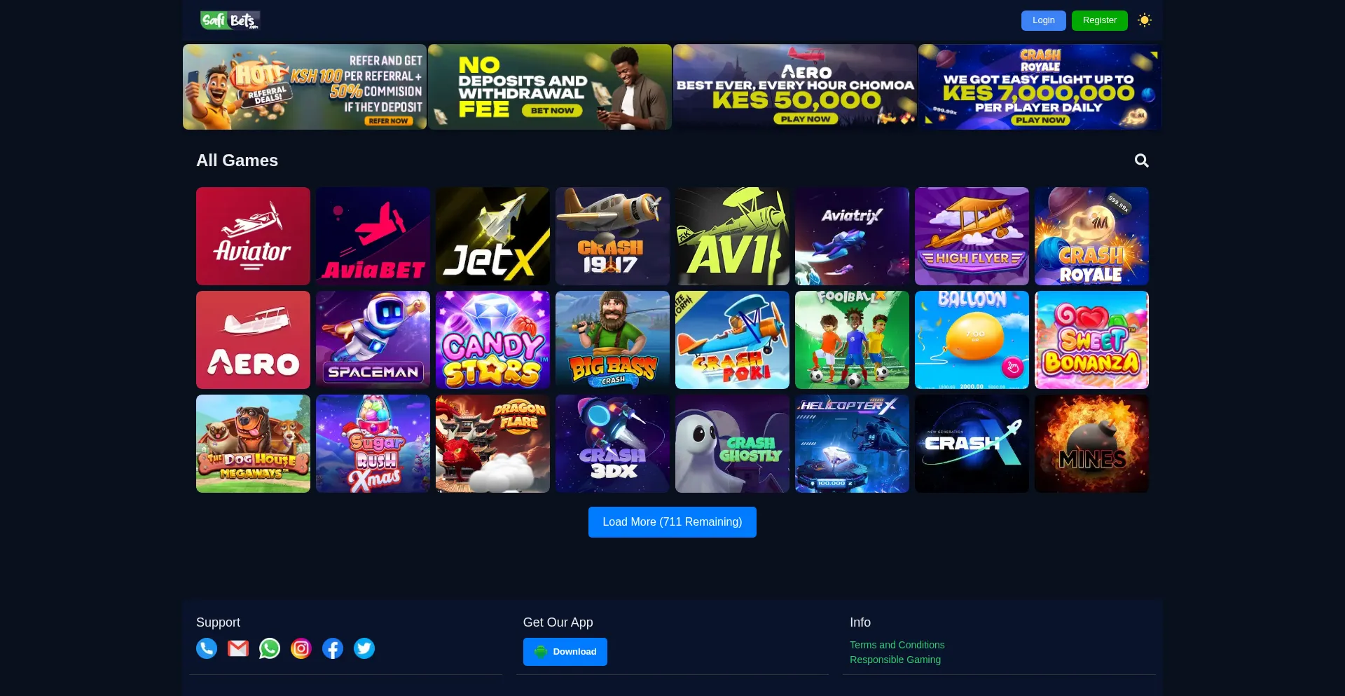 Website screenshot of Safibets.com