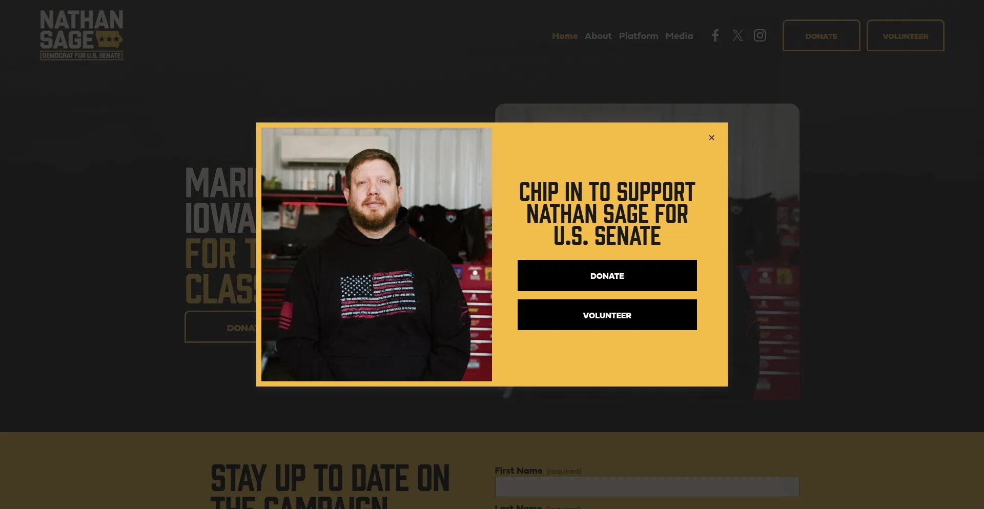 Website screenshot of Sage4senate.com