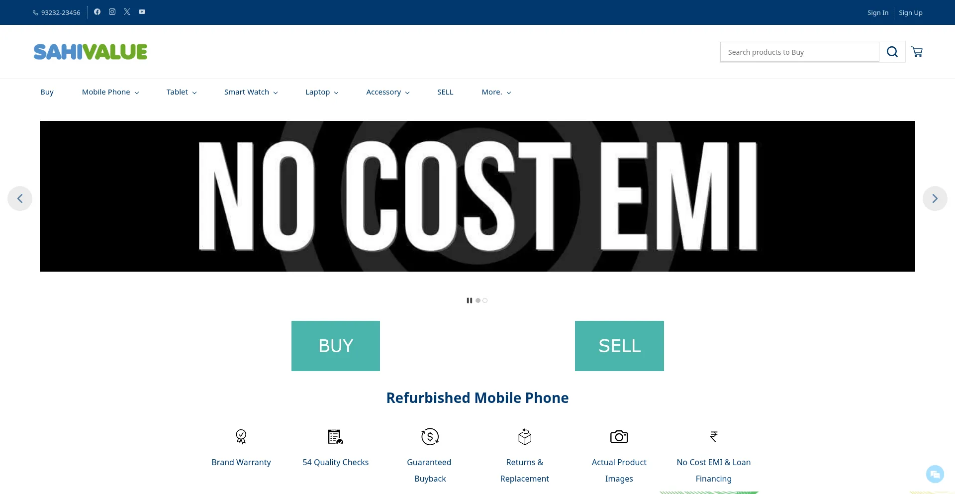 Website screenshot of Sahivalue.com