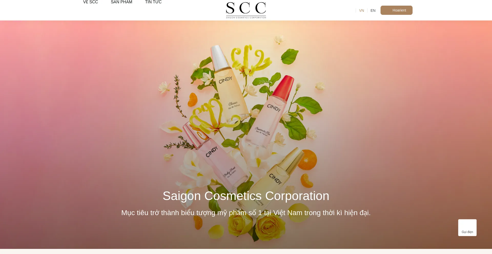 Website screenshot of Saigoncosmetics.com