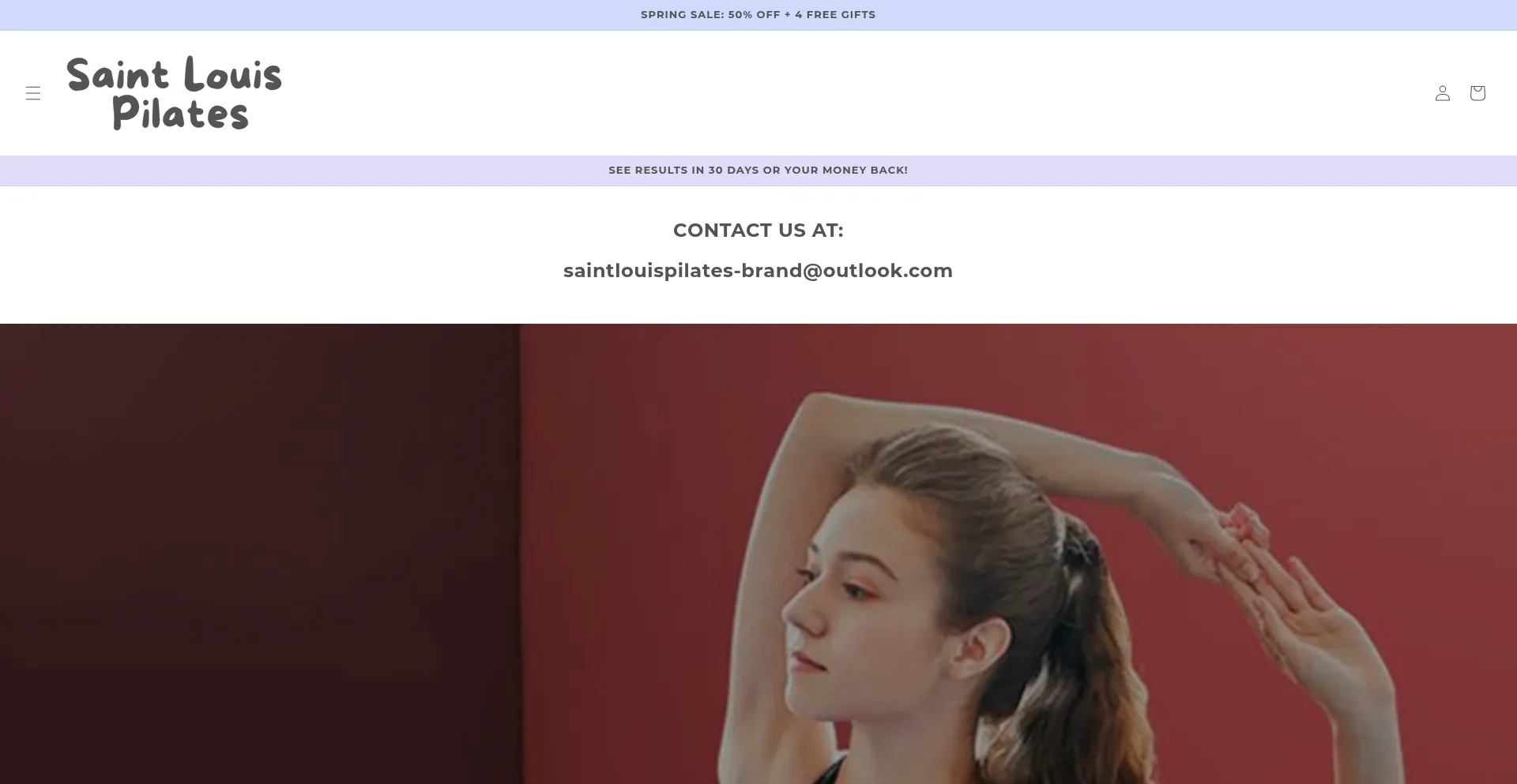 Website screenshot of Saintlouispilates-brand.com