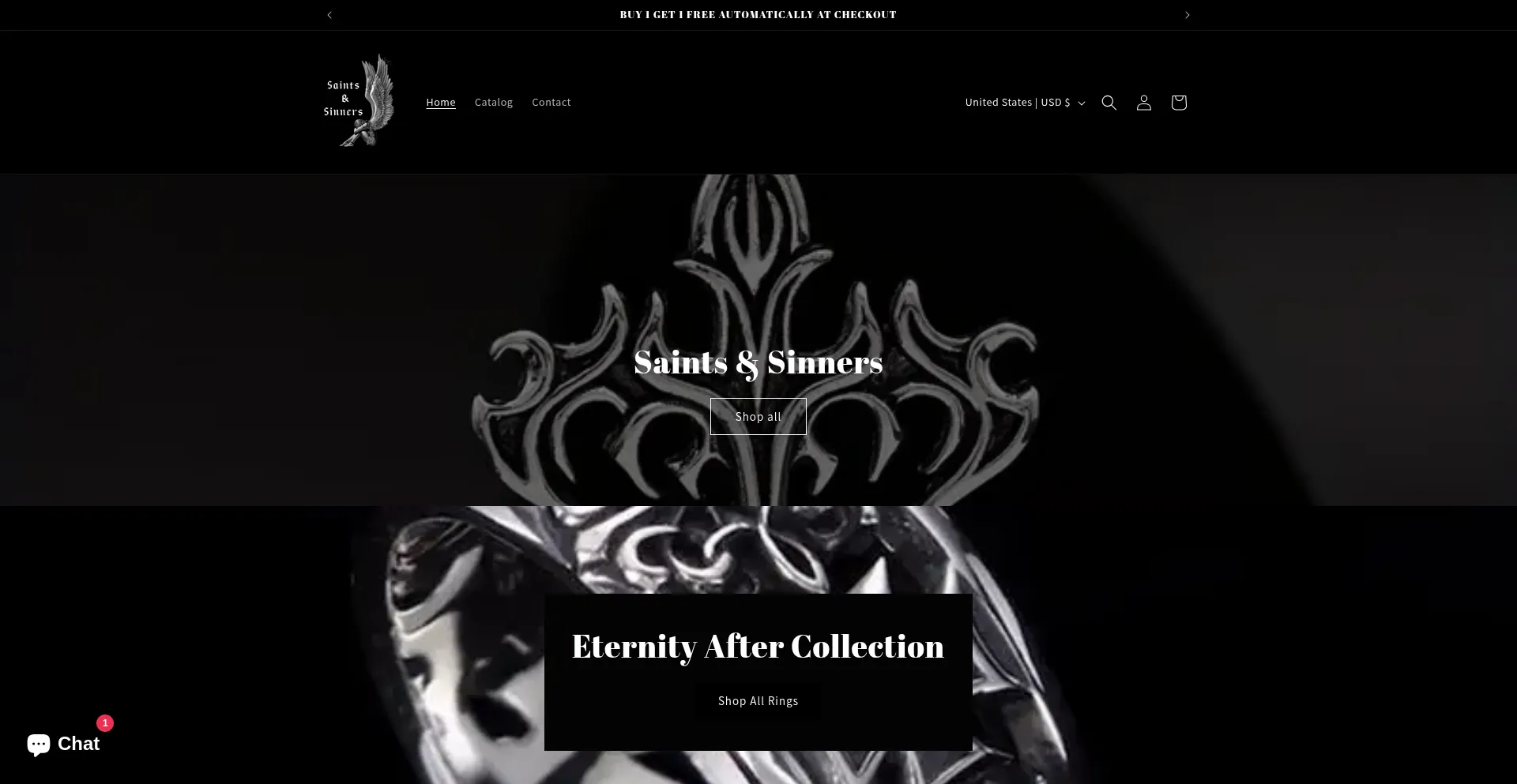 Website screenshot of Saintssinners.shop