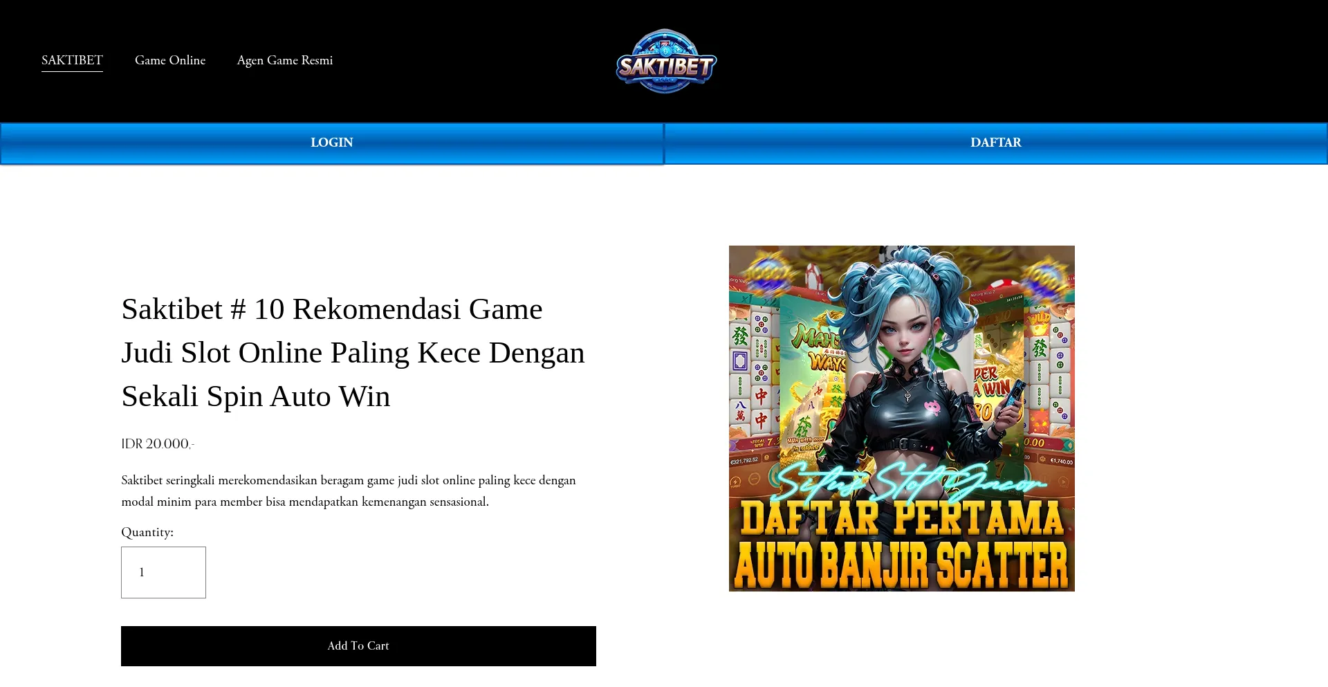 Website screenshot of Saktibet.org