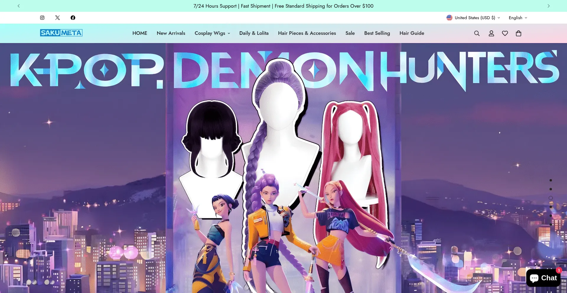 Website screenshot of Sakumeta.com