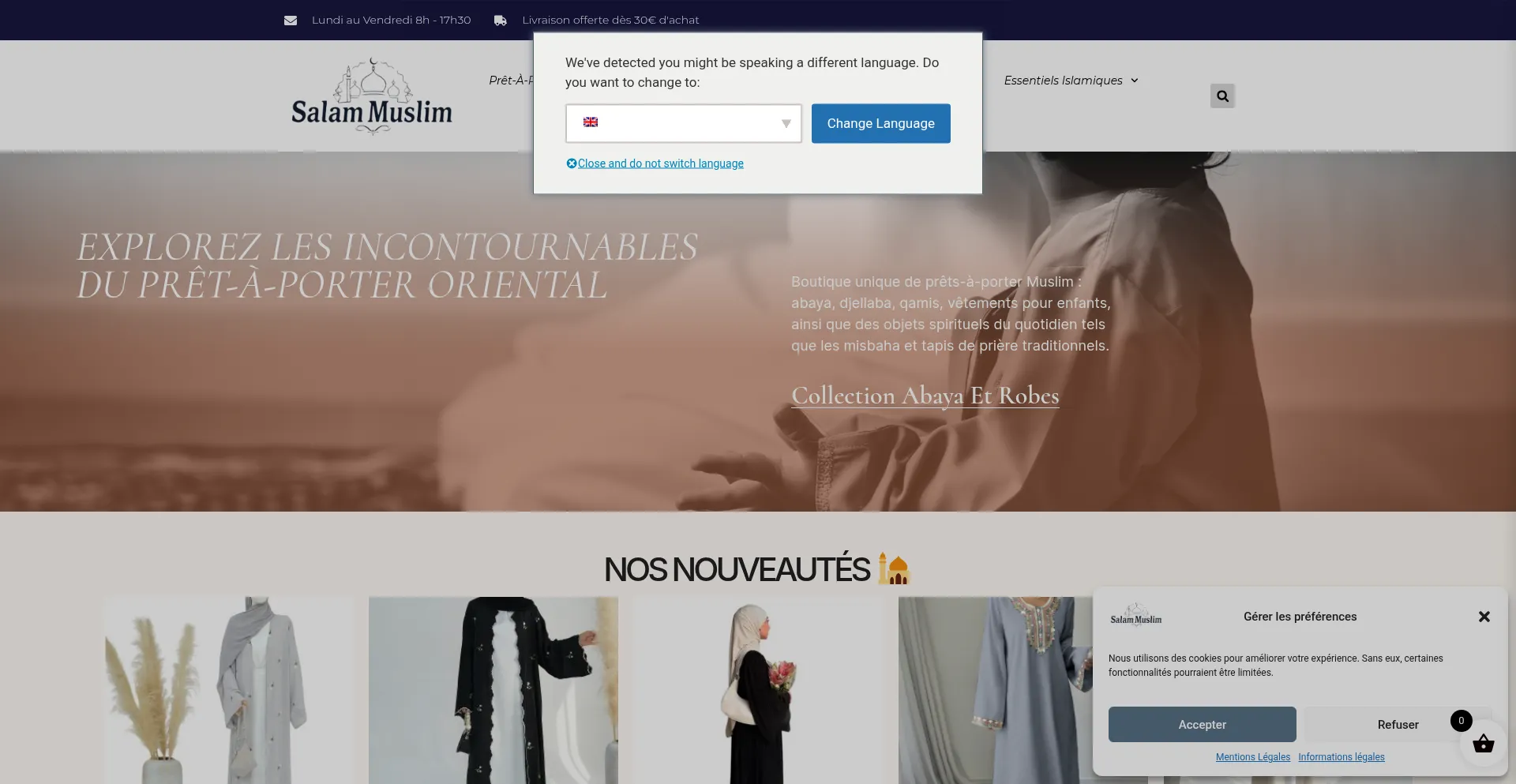 Website screenshot of Salam-muslim.com
