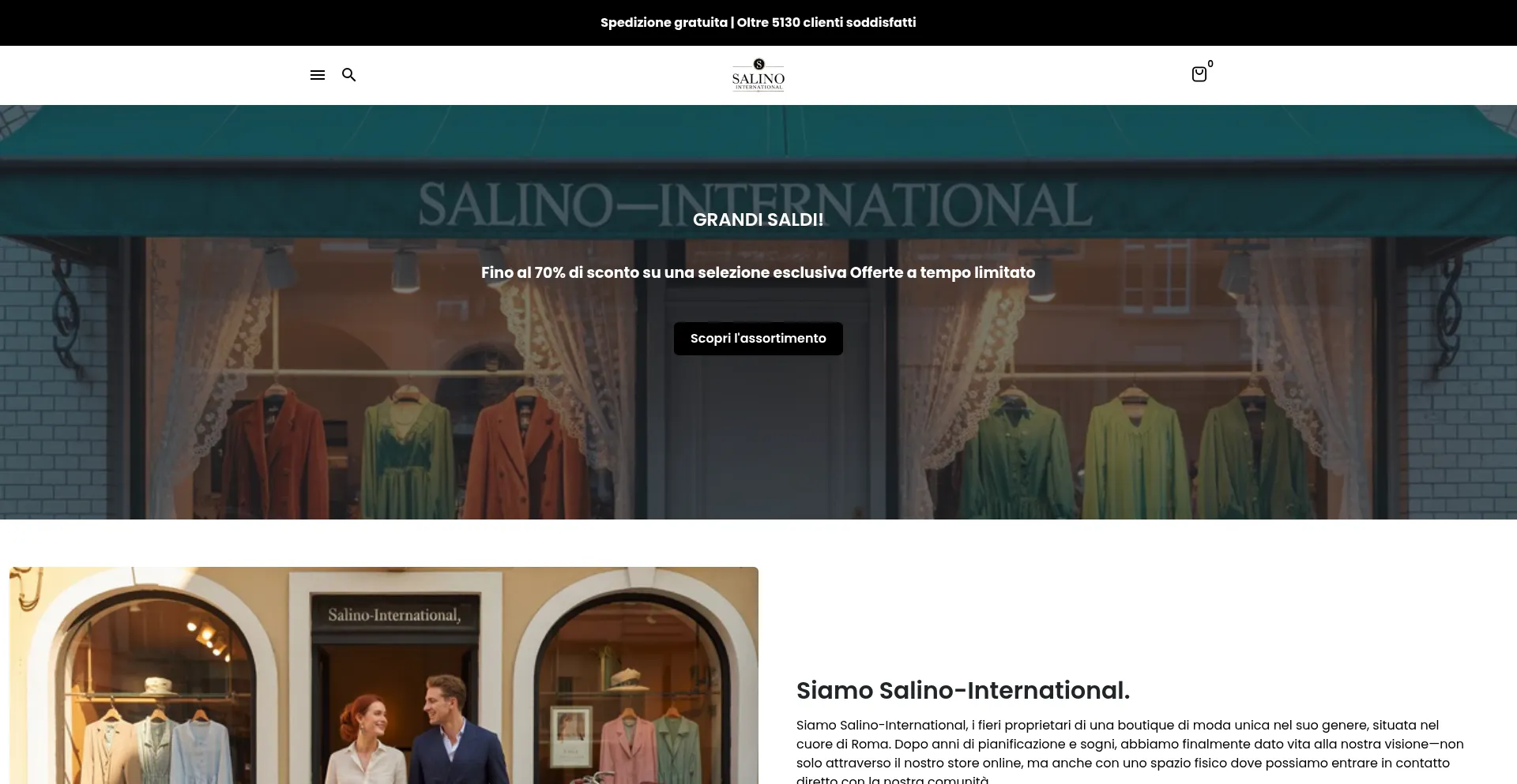 Website screenshot of Salino-international.com