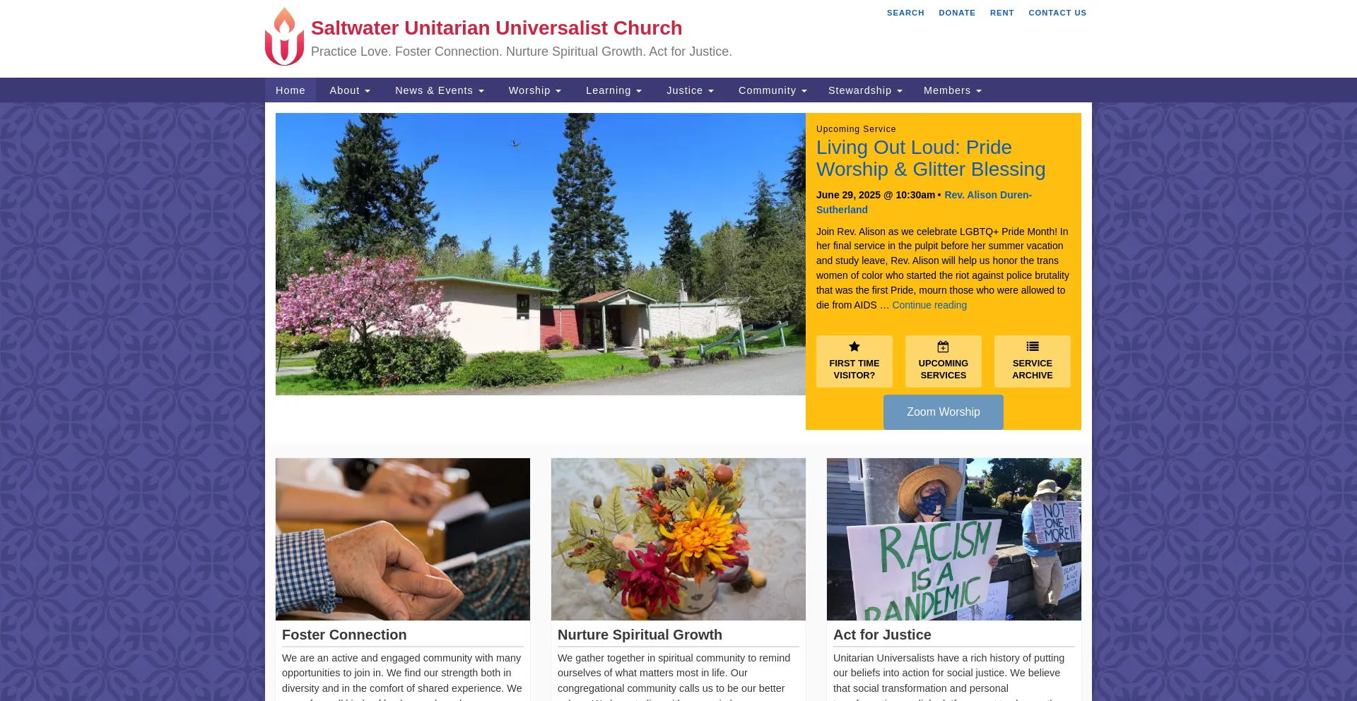 Website screenshot of Saltwaterchurch.org
