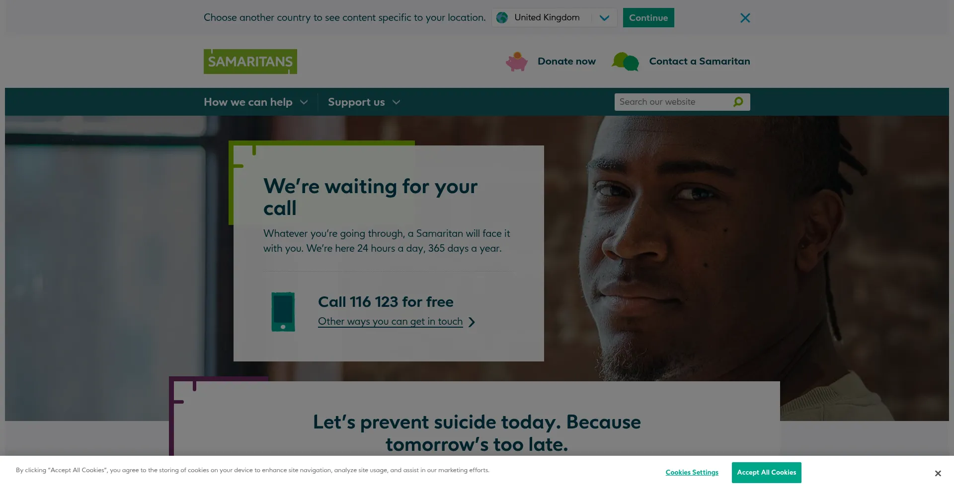 Samaritans.org Screenshot