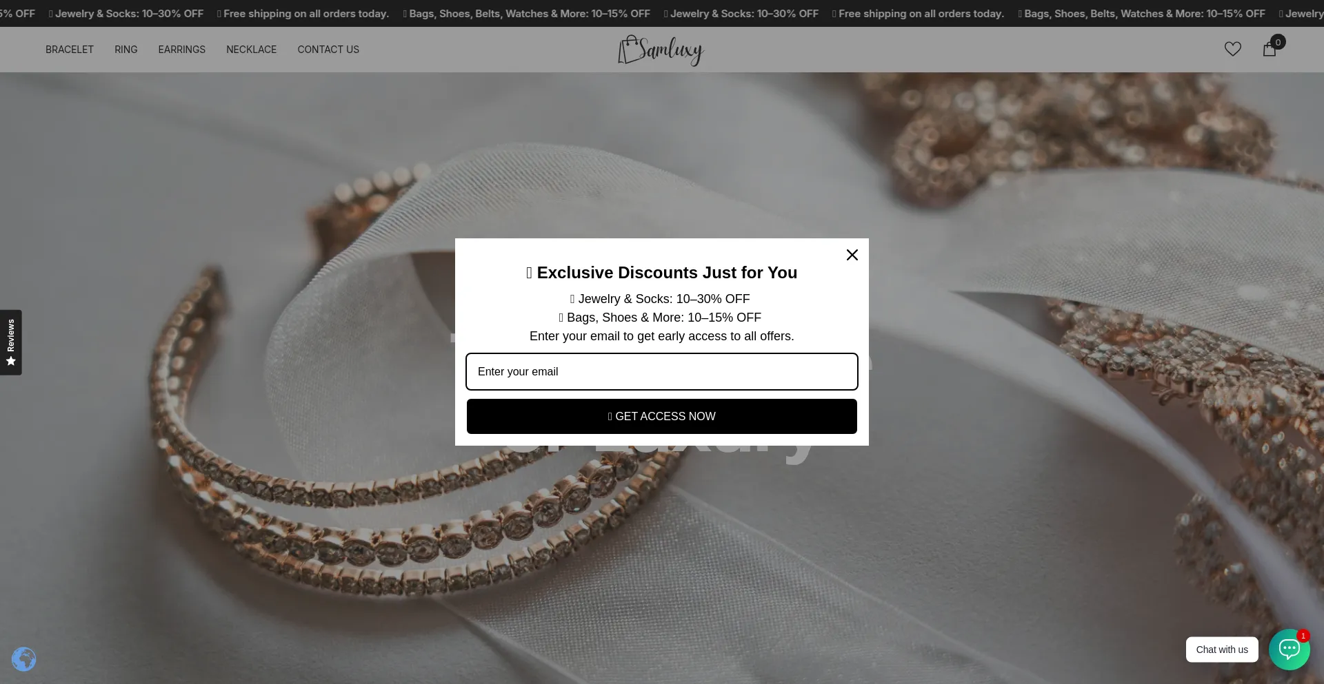 Website screenshot of Samluxy.us
