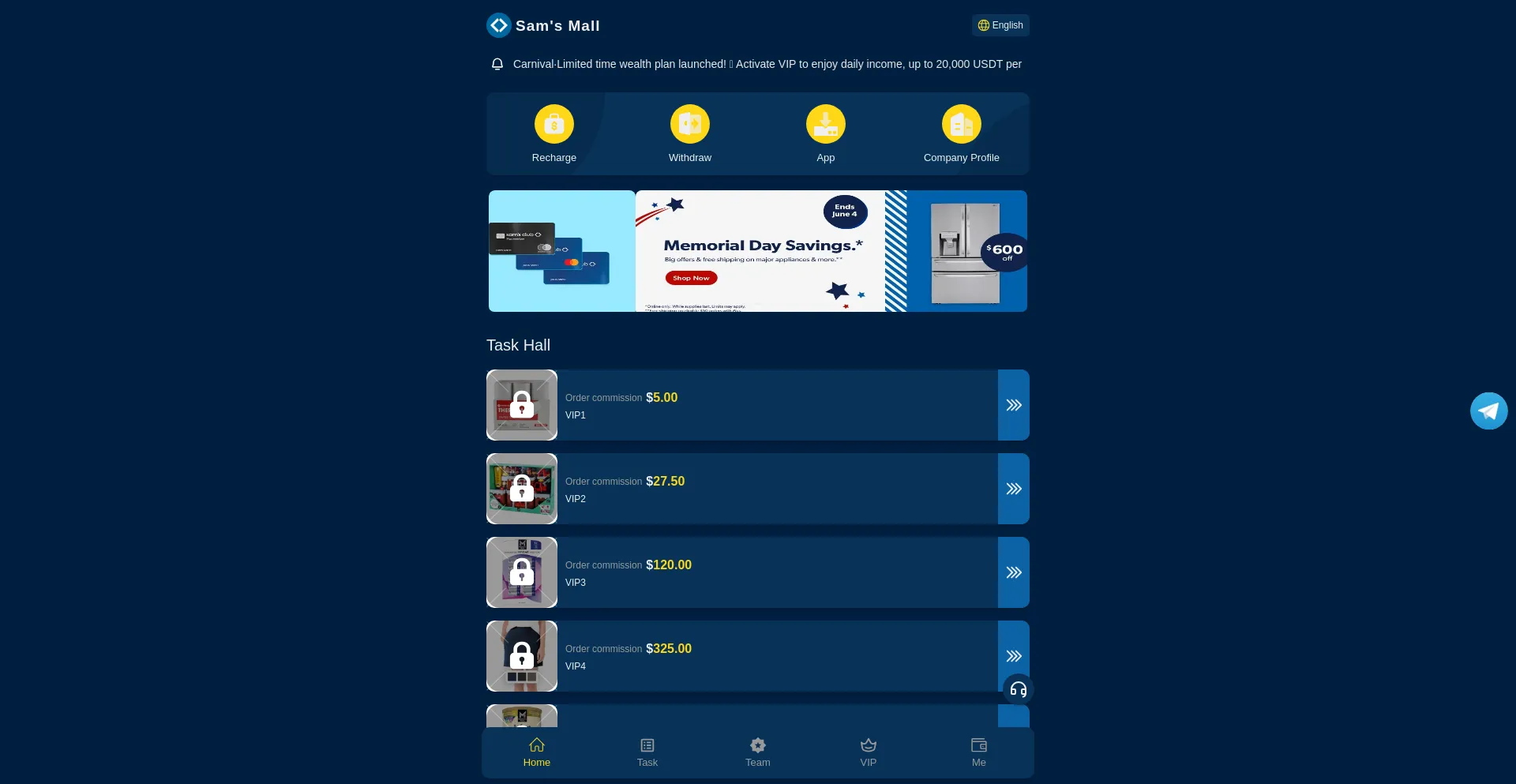 Website screenshot of Samsmall.top