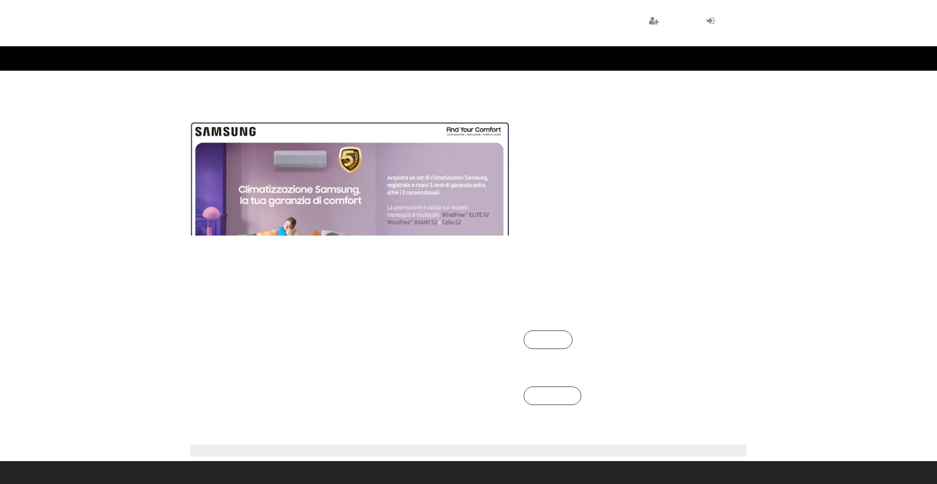Website screenshot of Samsungestensioneclima.com