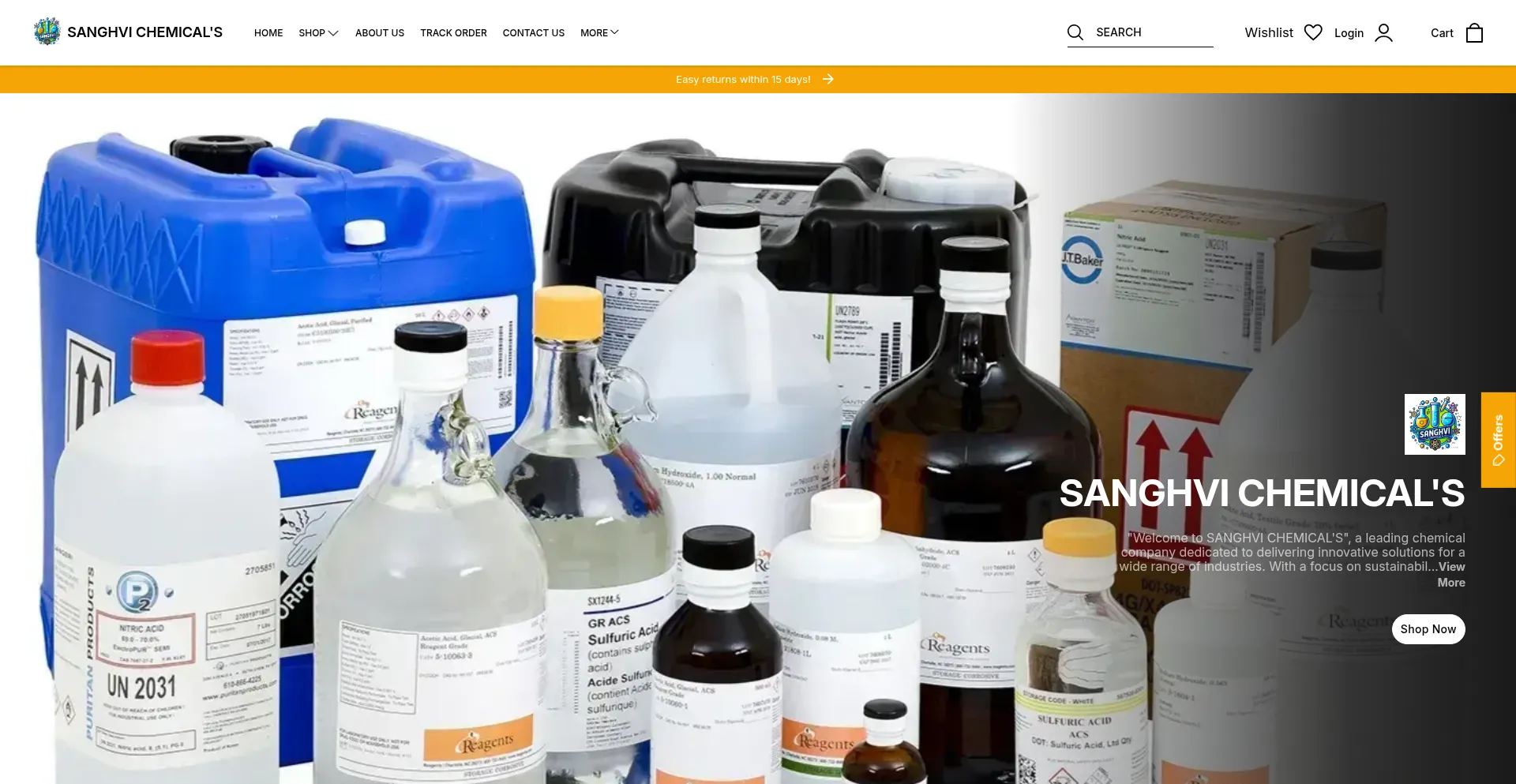 Sanghvichemicals.com Screenshot