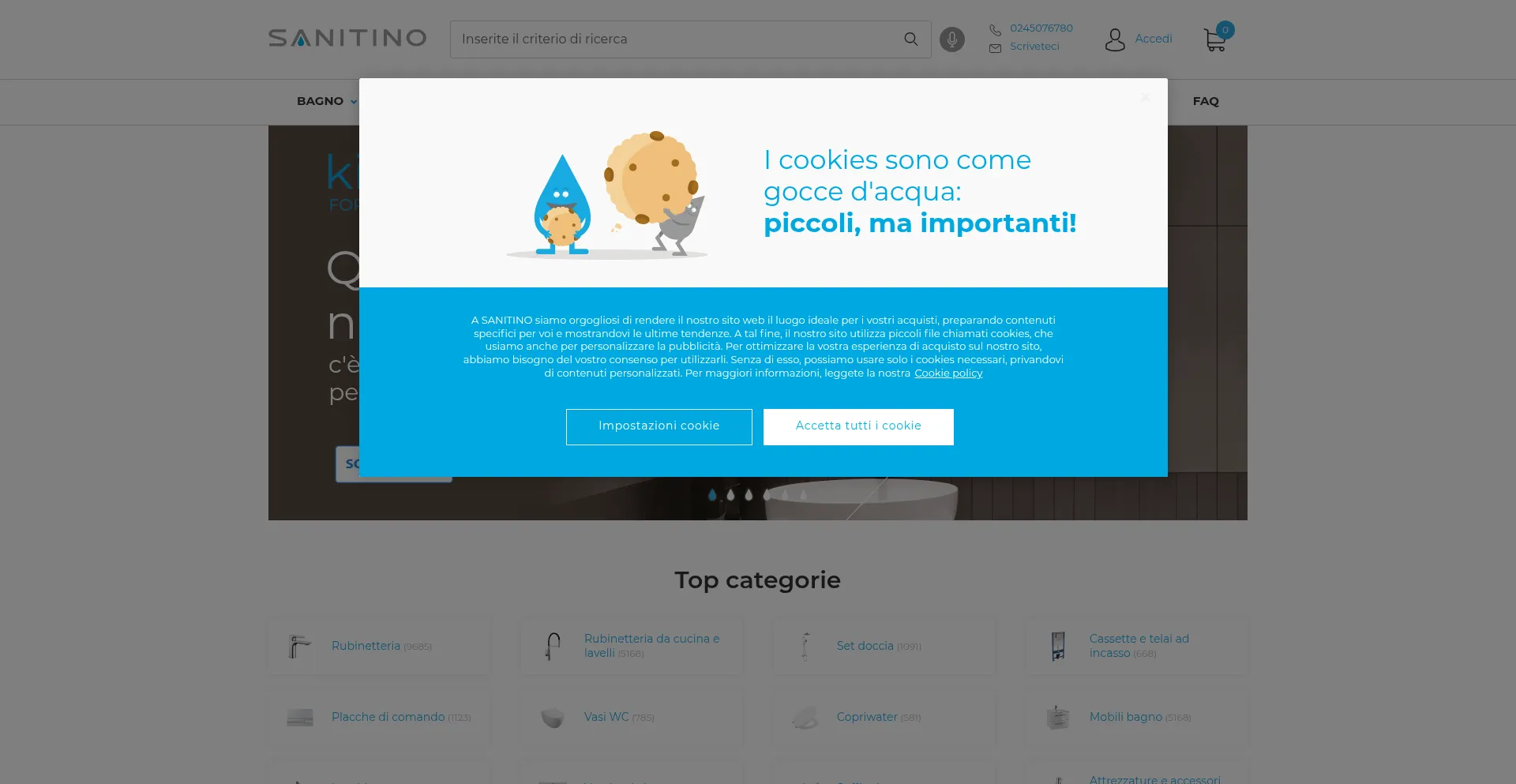 Website screenshot of Sanitino.it