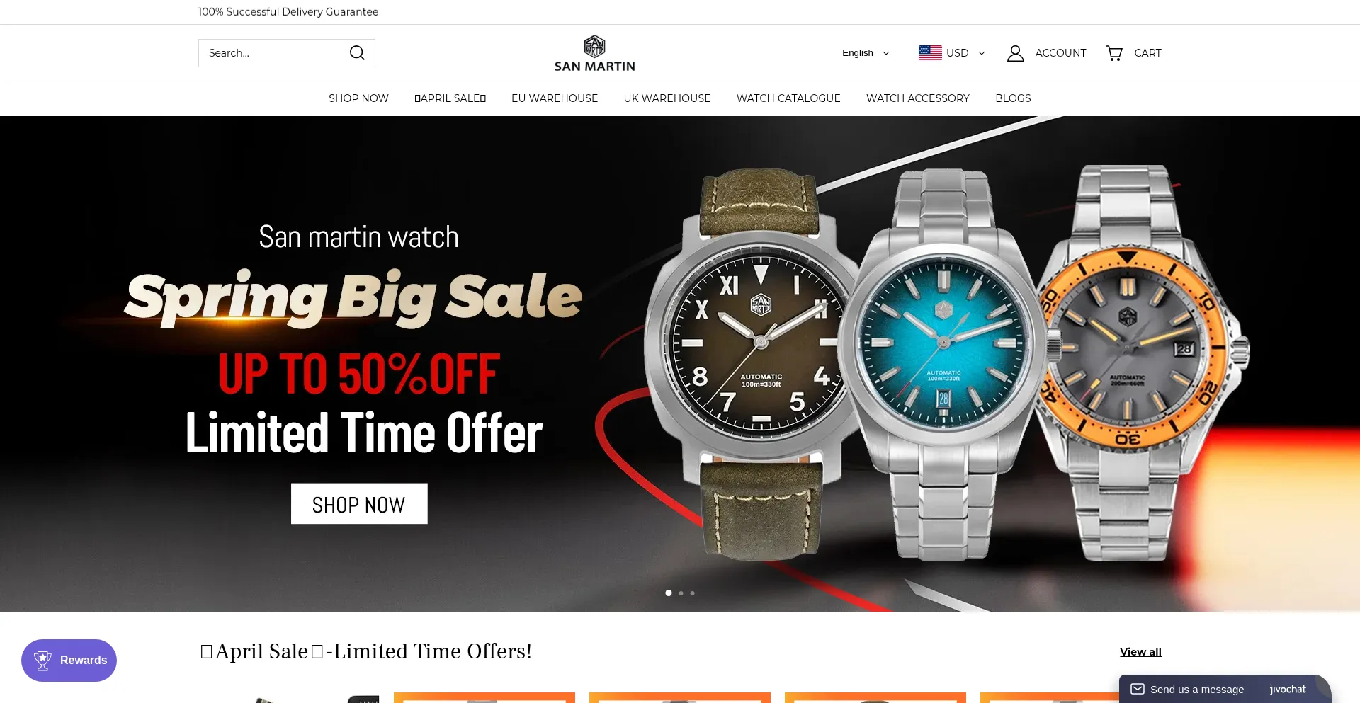 Website screenshot of Sanmartin.watch