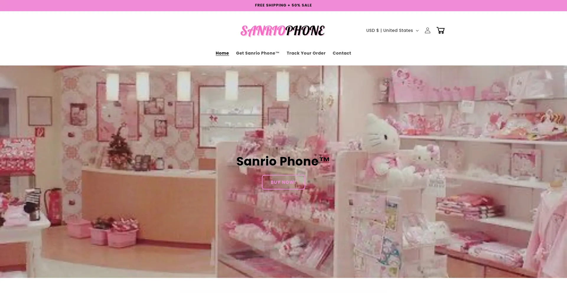 Website screenshot of Sanriophone.com
